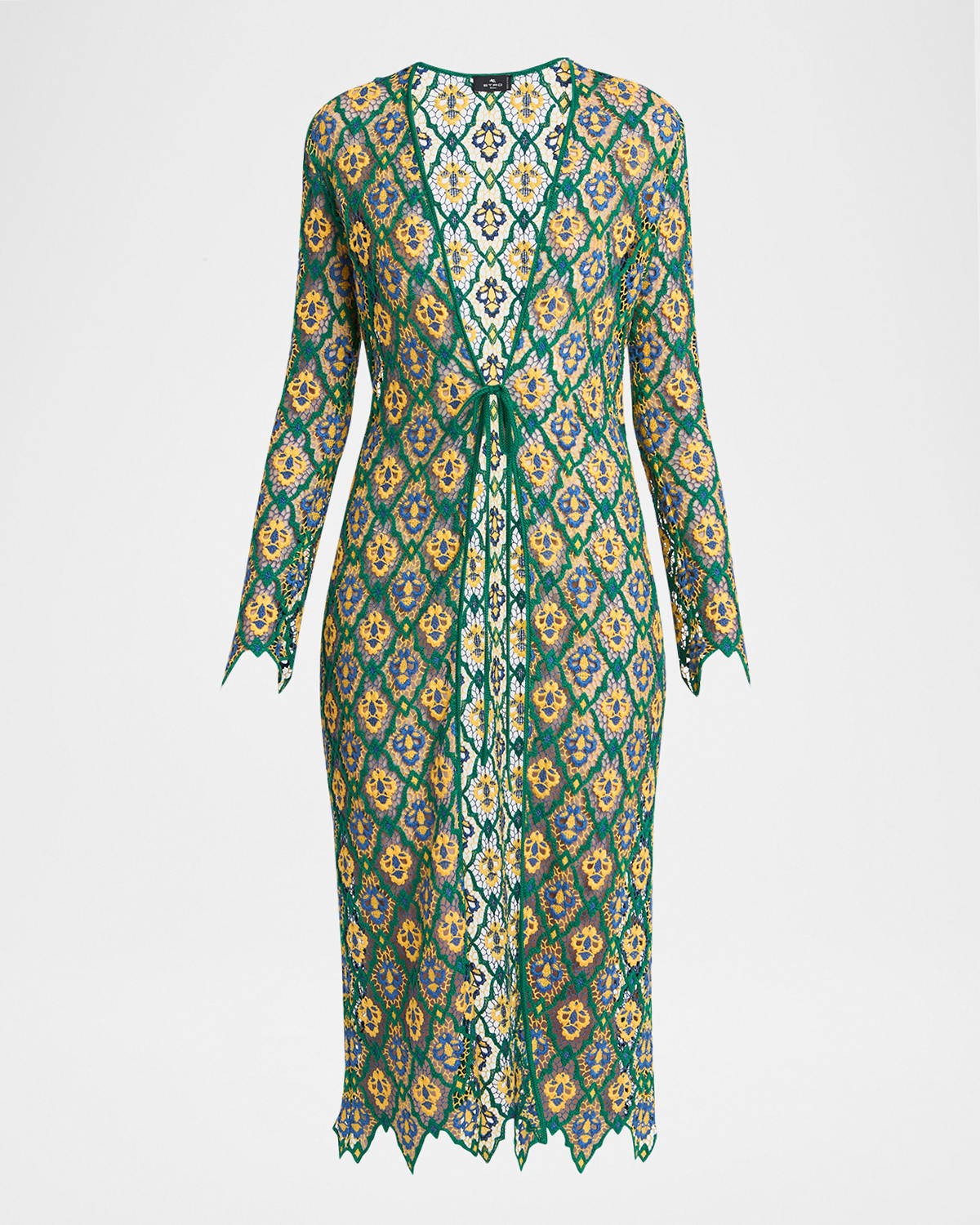 Etro Lace Knit Midi Cardigan Dress