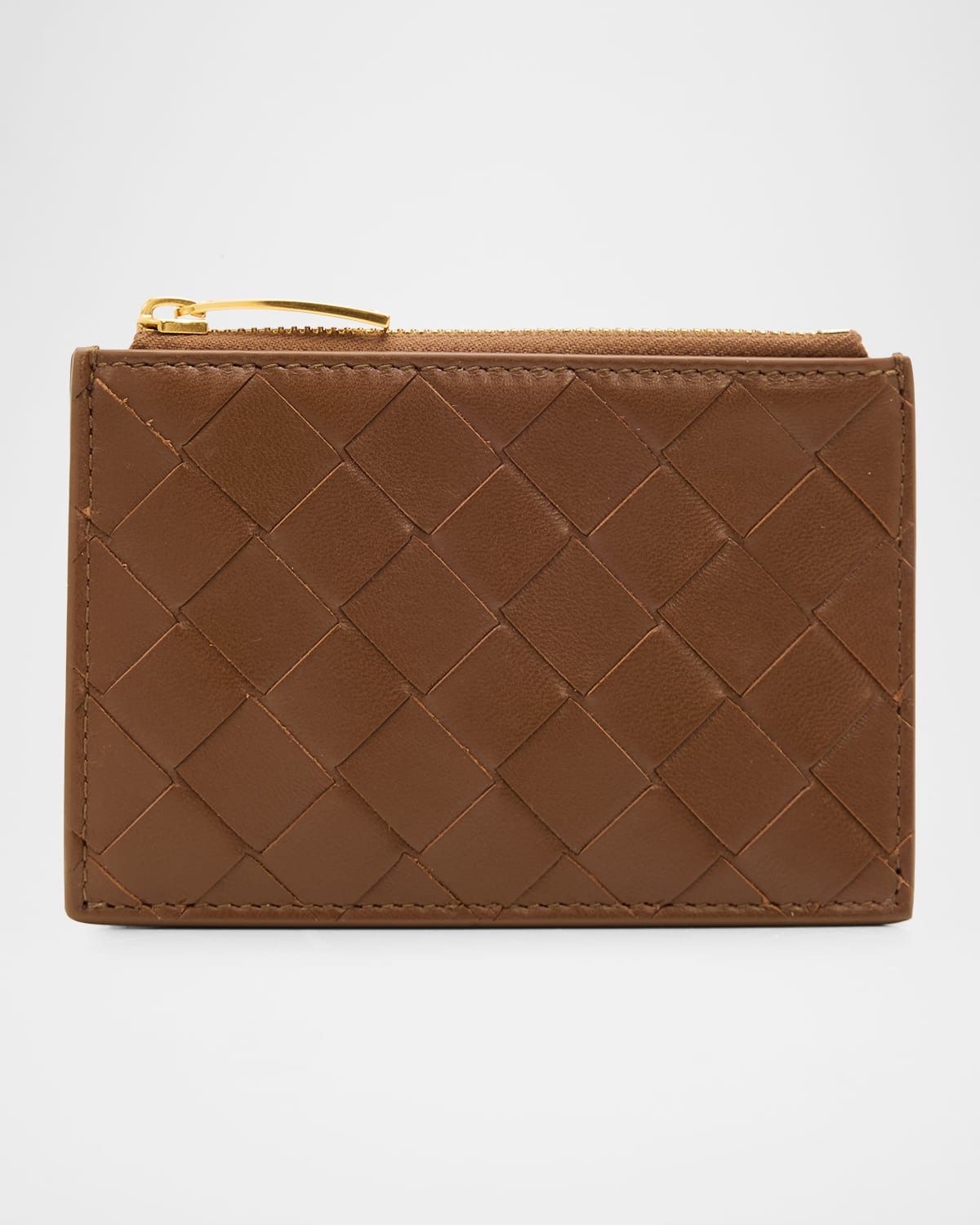 Bottega Veneta Leather Card Case In Black