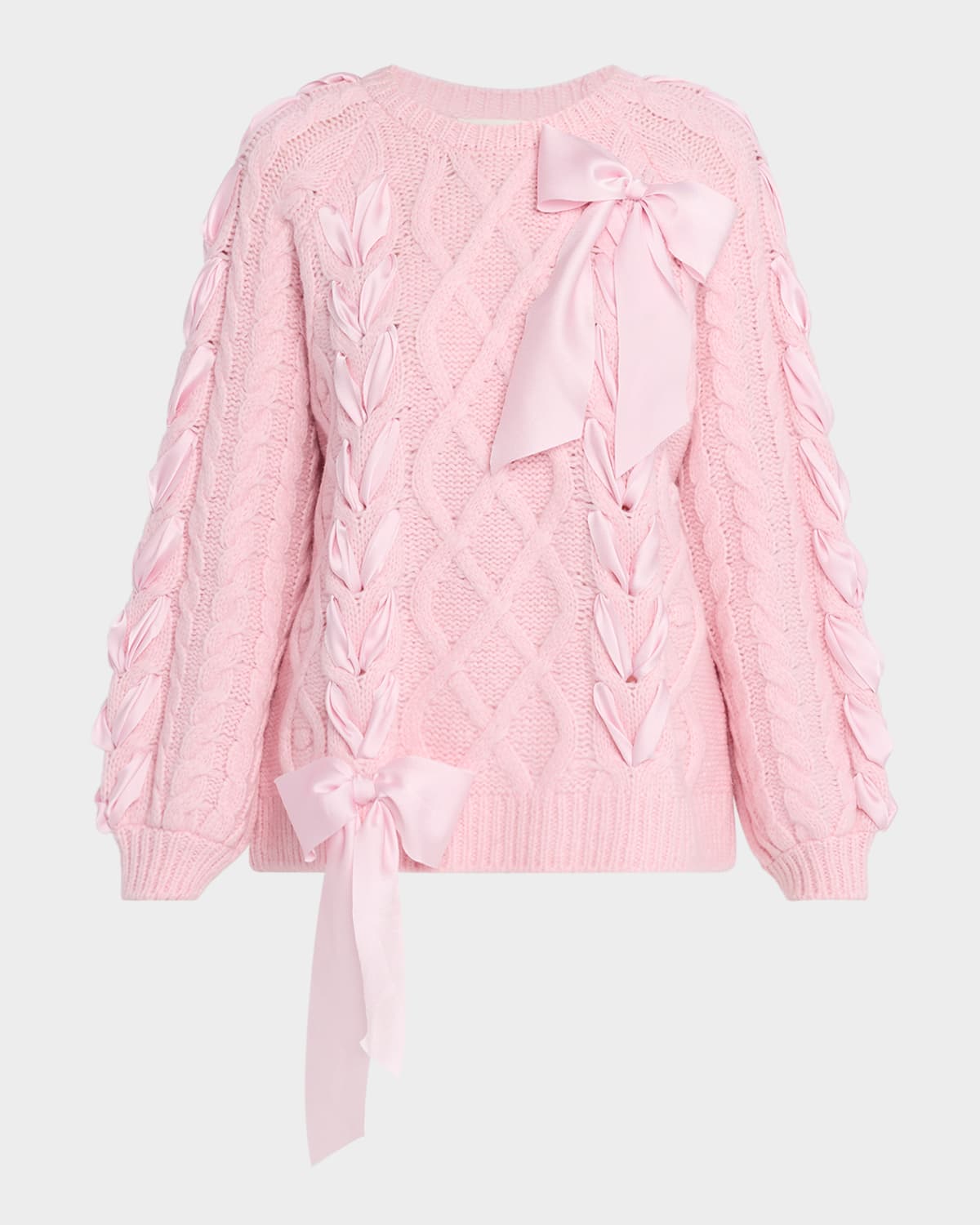 LoveShackFancy Kloss Alpaca-Blend Ribbon Pullover