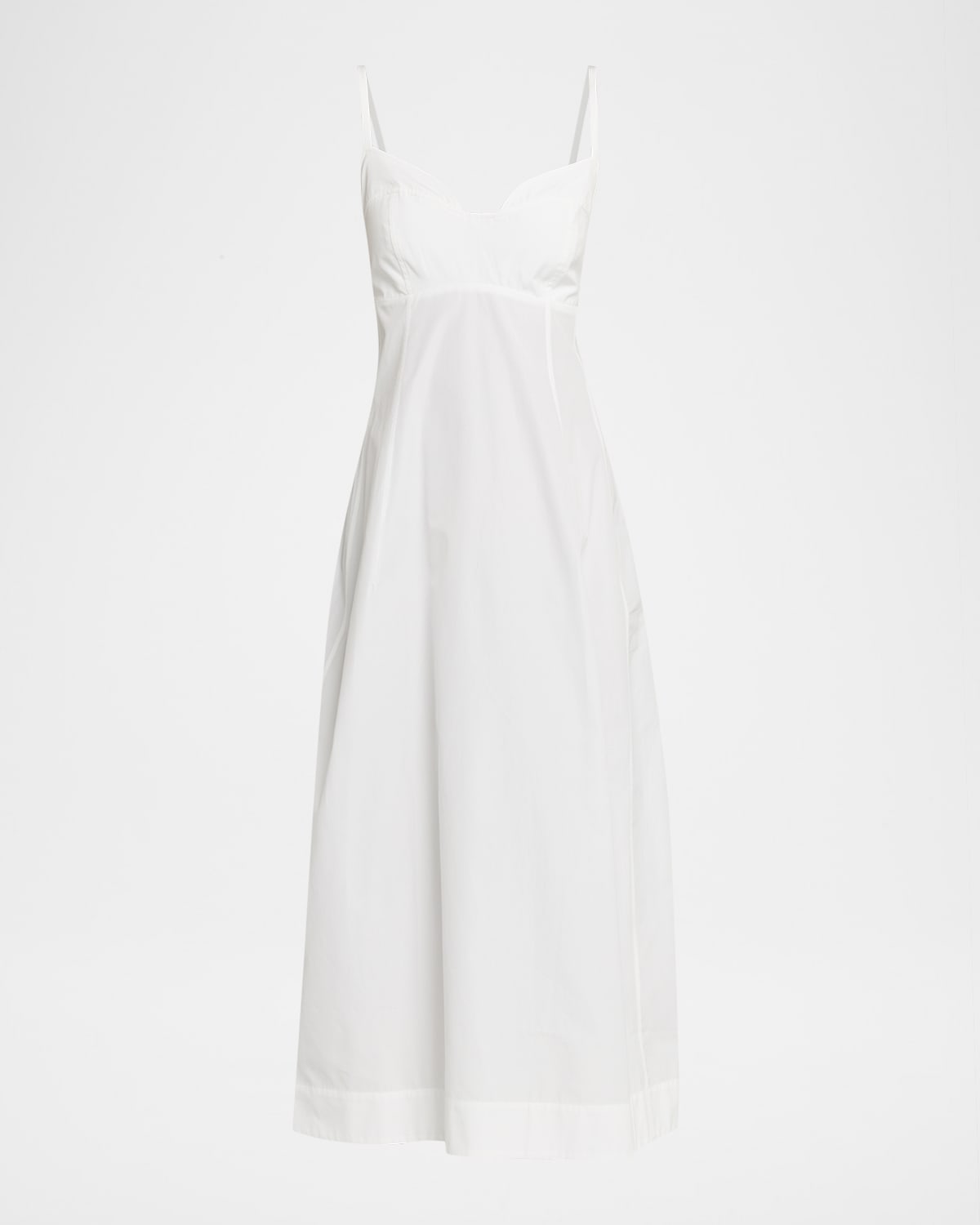 Co Sleeveless tton Sateen Bustier Midi Dress