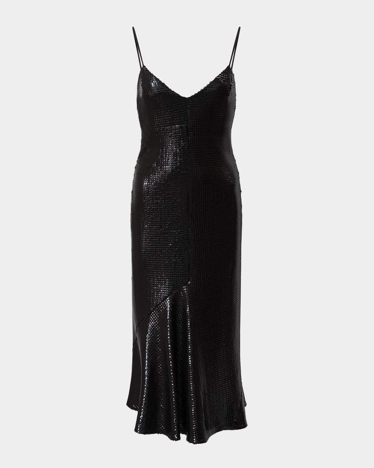 Halston Lucia Backless Bias-Cut Sequin Midi Dress