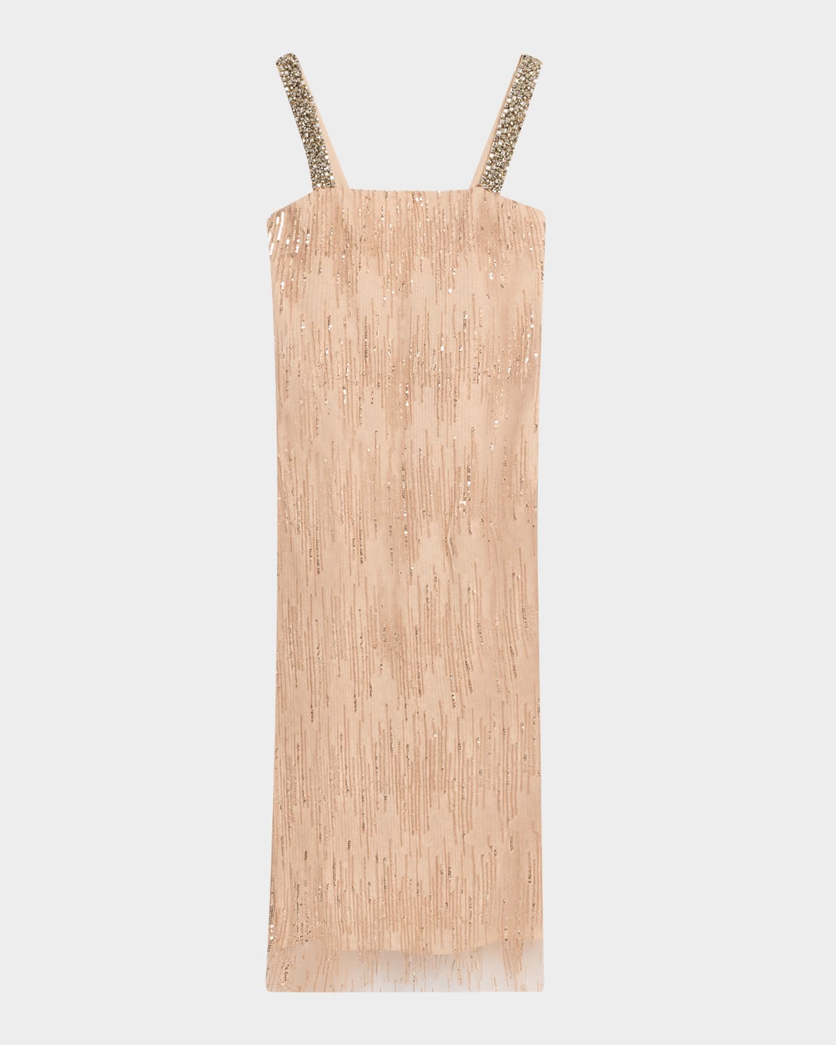 Halston Eila Bead & Sequin-Embroidered Tulle Midi Dress