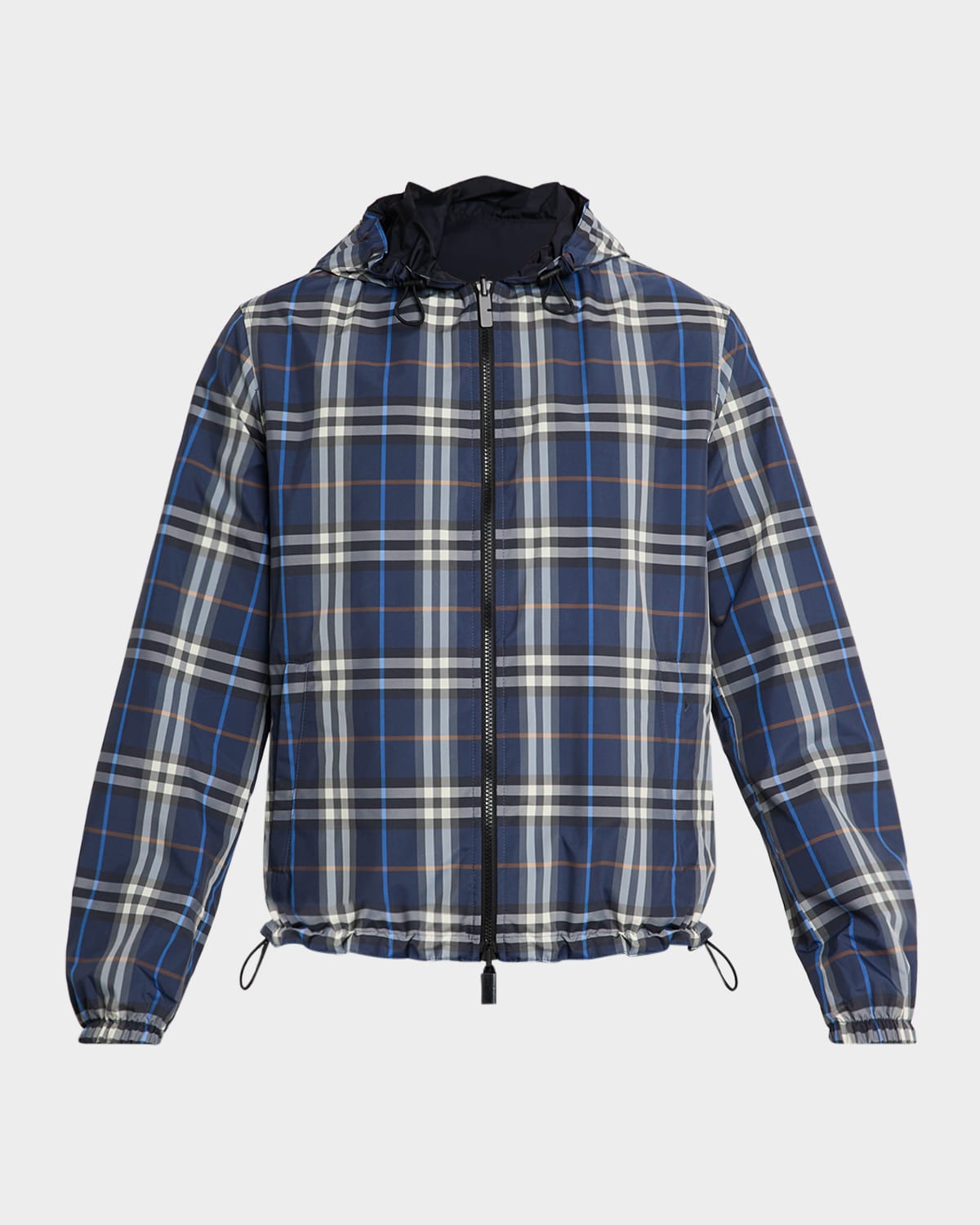 Burberry Men 's Check Hooded Full-Zip Jacket