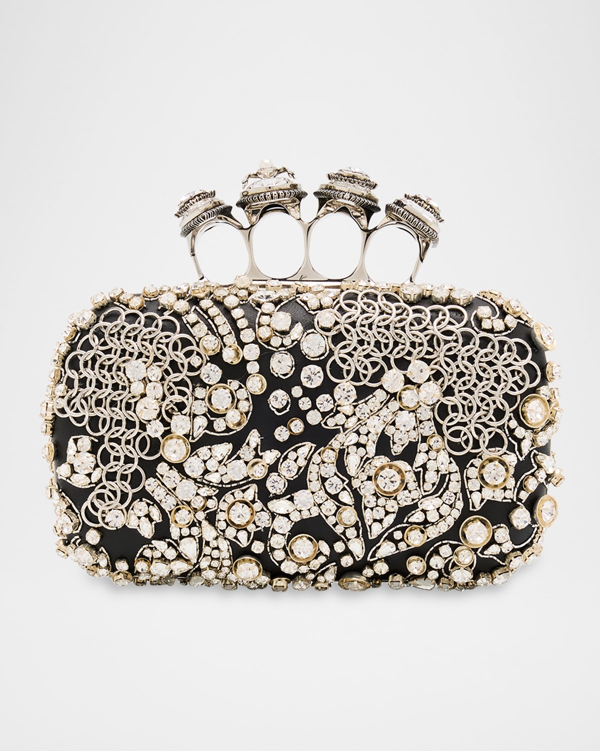 McQueen Spider Chain Mail Crystal Clutch Bag