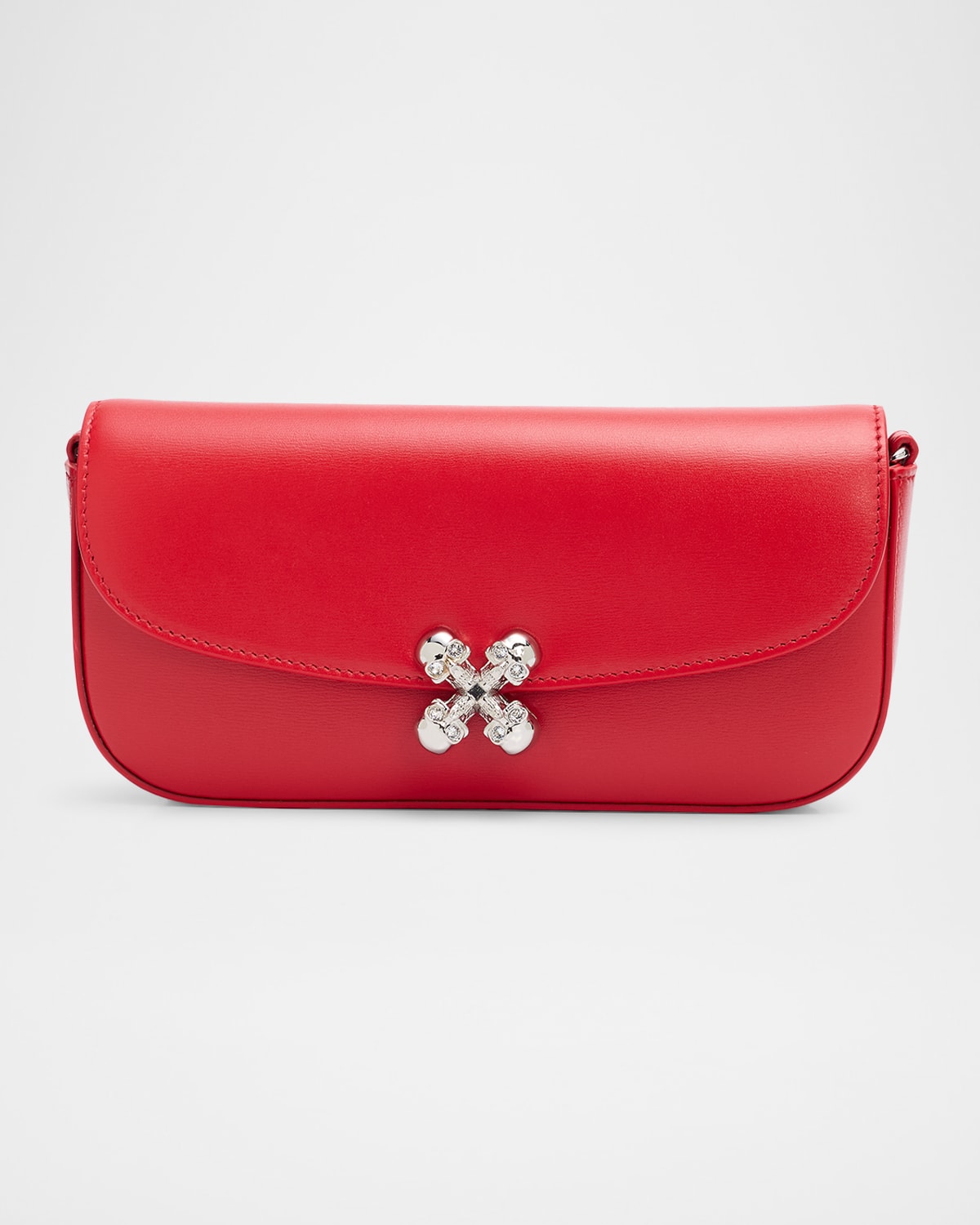 McQueen Small Skull Flower Leather Shoulder Bag
