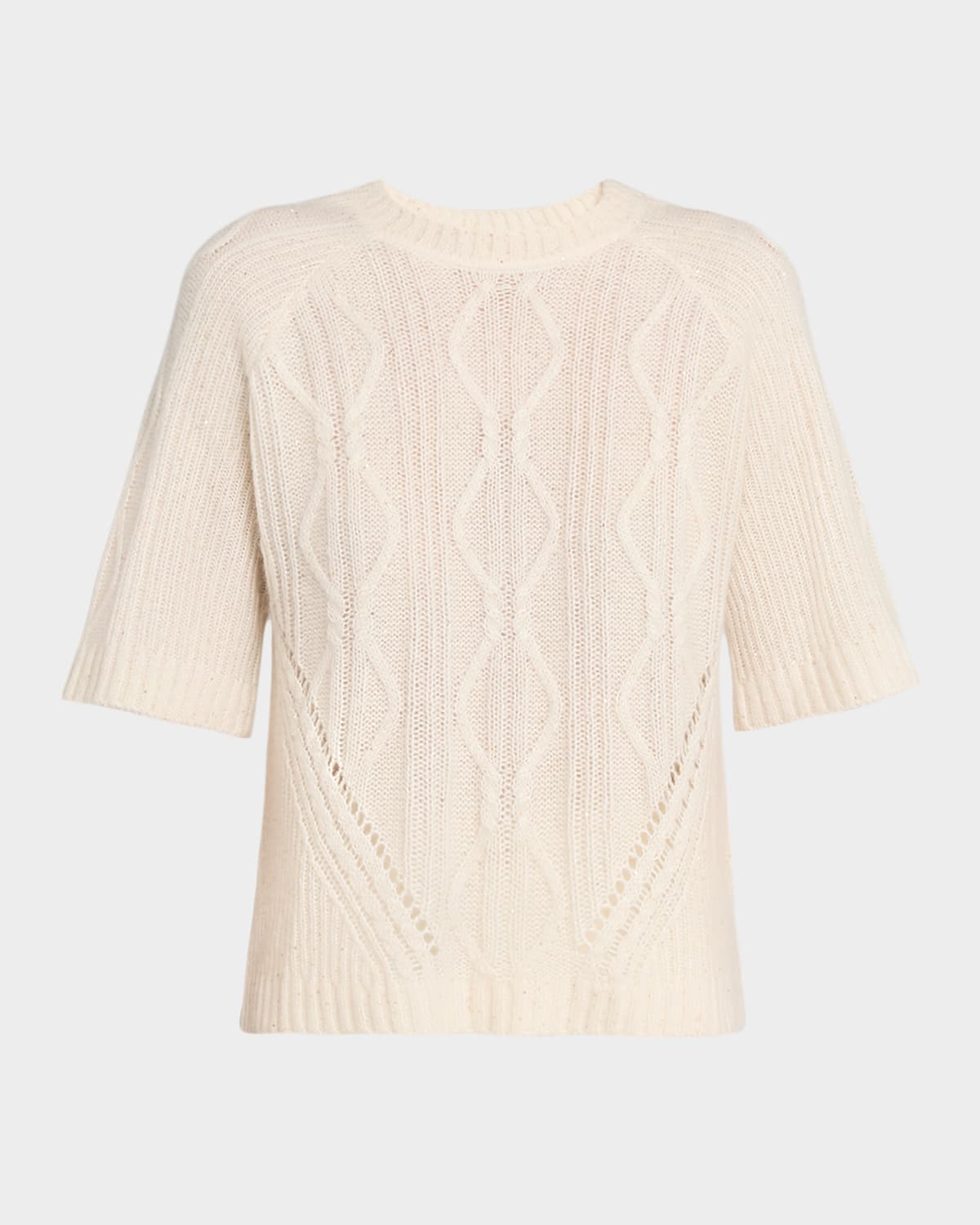 Autumn Cashmere Cable-Knit Sequin Sweater