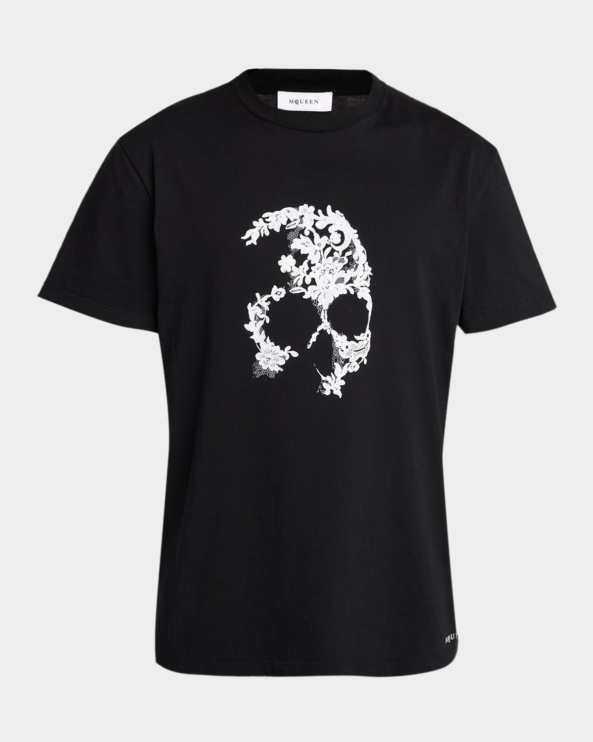 McQueen Men 's Lace Skull Cotton T-Shirt