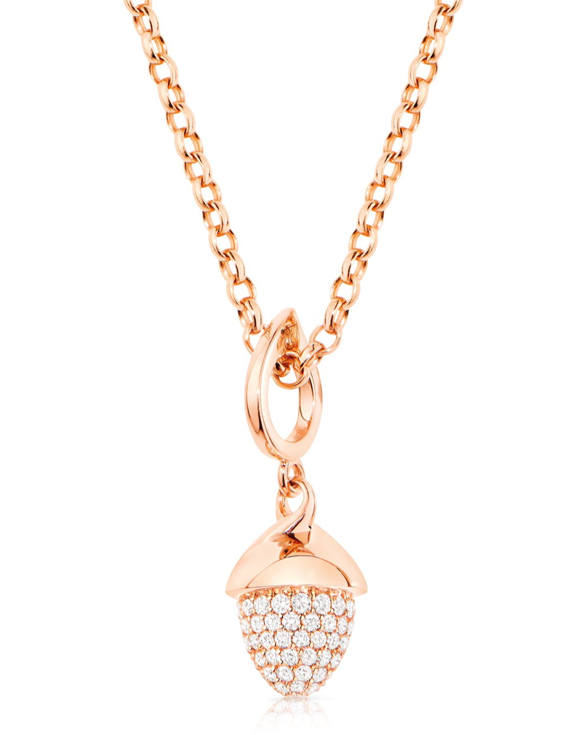 Mikado Flamenco 18K Rose Gold Diamond Pave Pendant