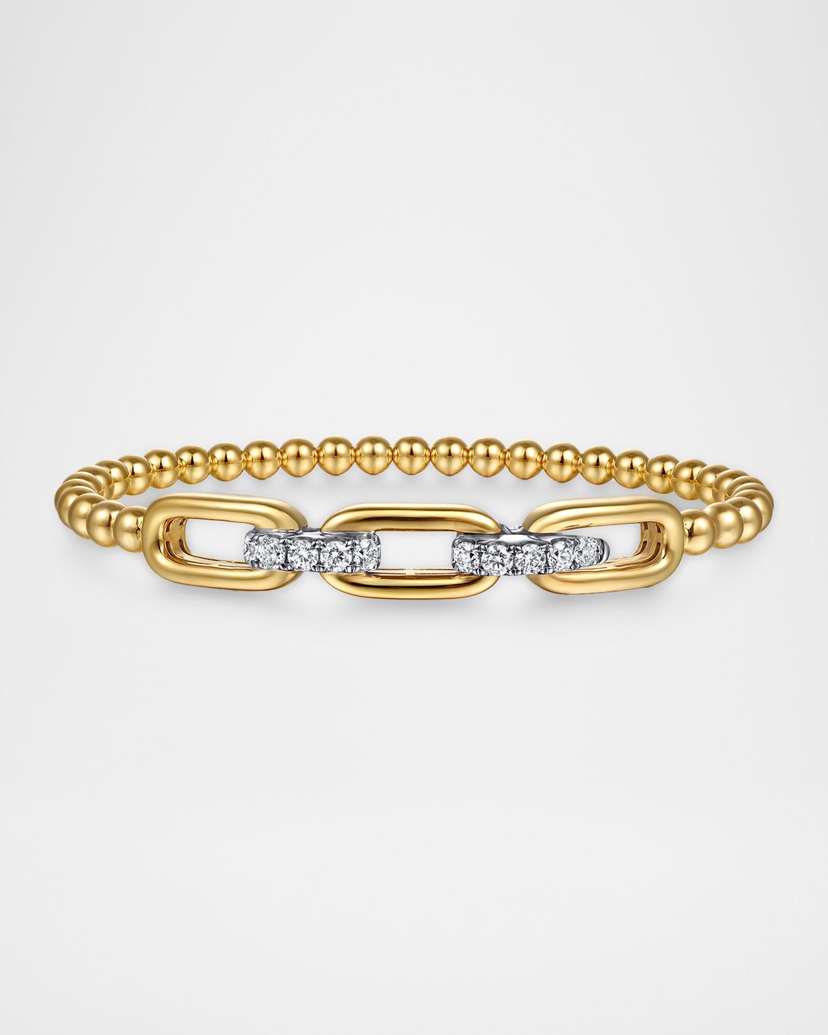 14K White and Yellow Gold Bujukan and Diamond Bangle Bracelet