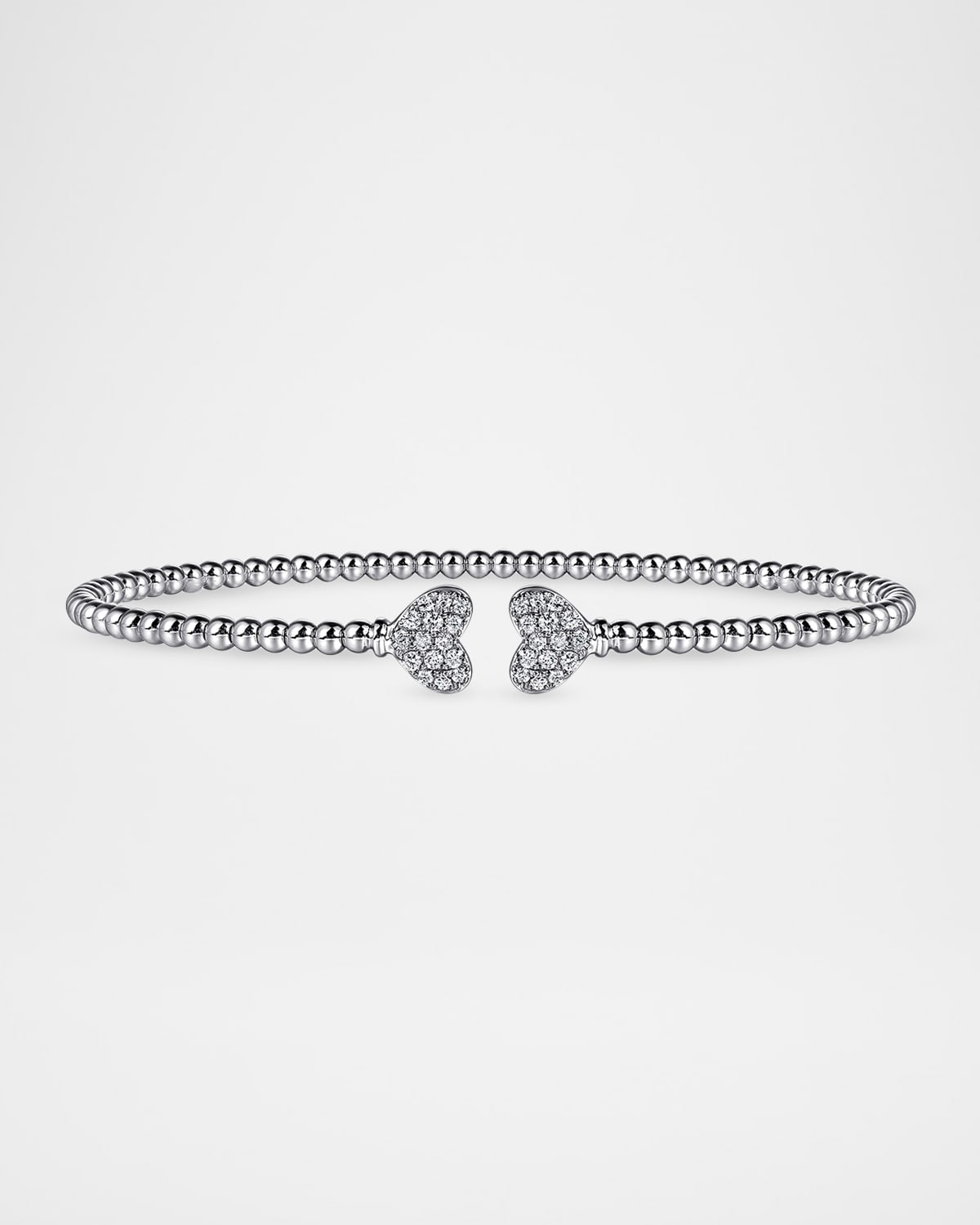 Gabriel & Co 14K White Gold Bujukan Diamond Hearts Split Bangle