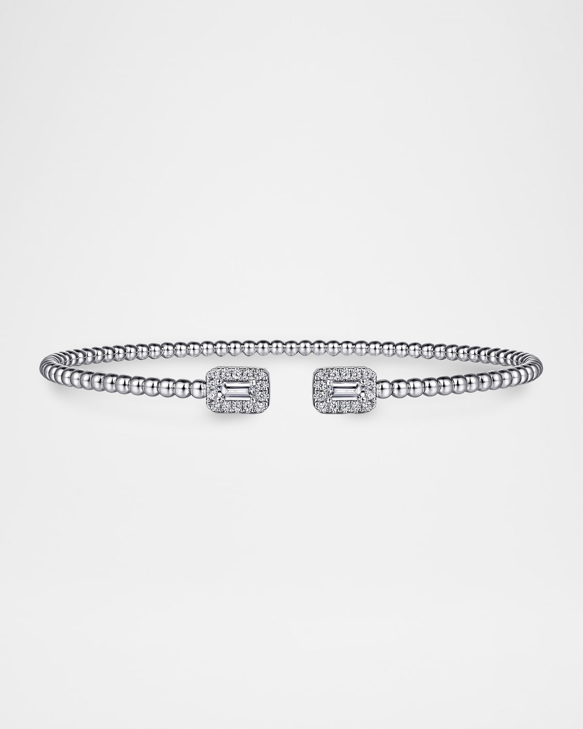 Gabriel & Co 14K Gold Bujukan Open Cuff Bracelet with Diamond Baguettes