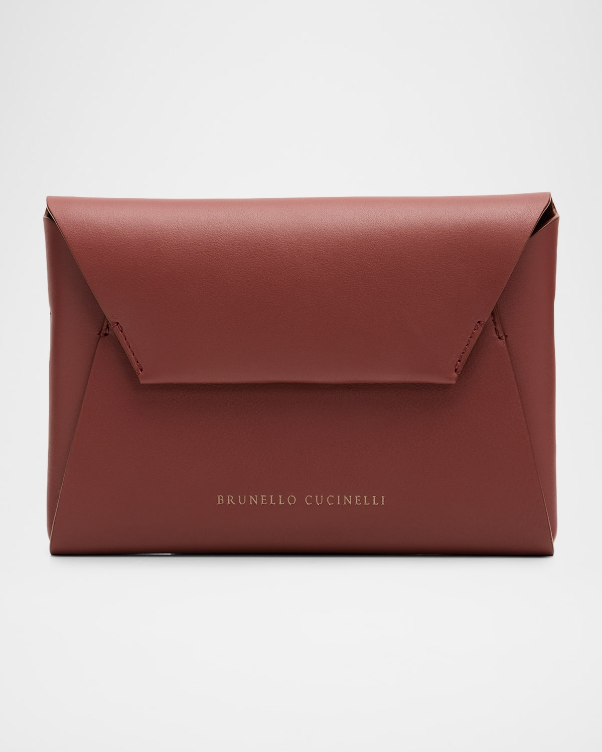 Brunello Cucinelli Leather Envelope Pochette Clutch Bag