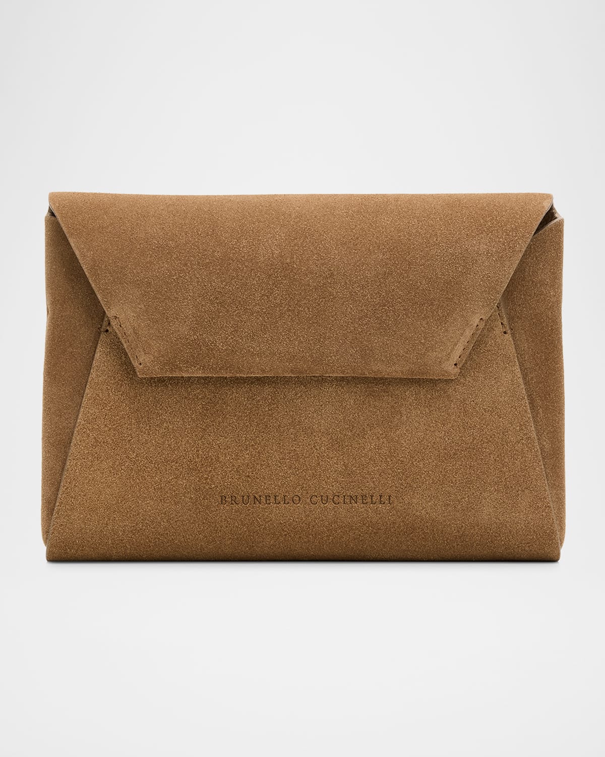Brunello Cucinelli Suede Envelope Pochette Clutch Bag