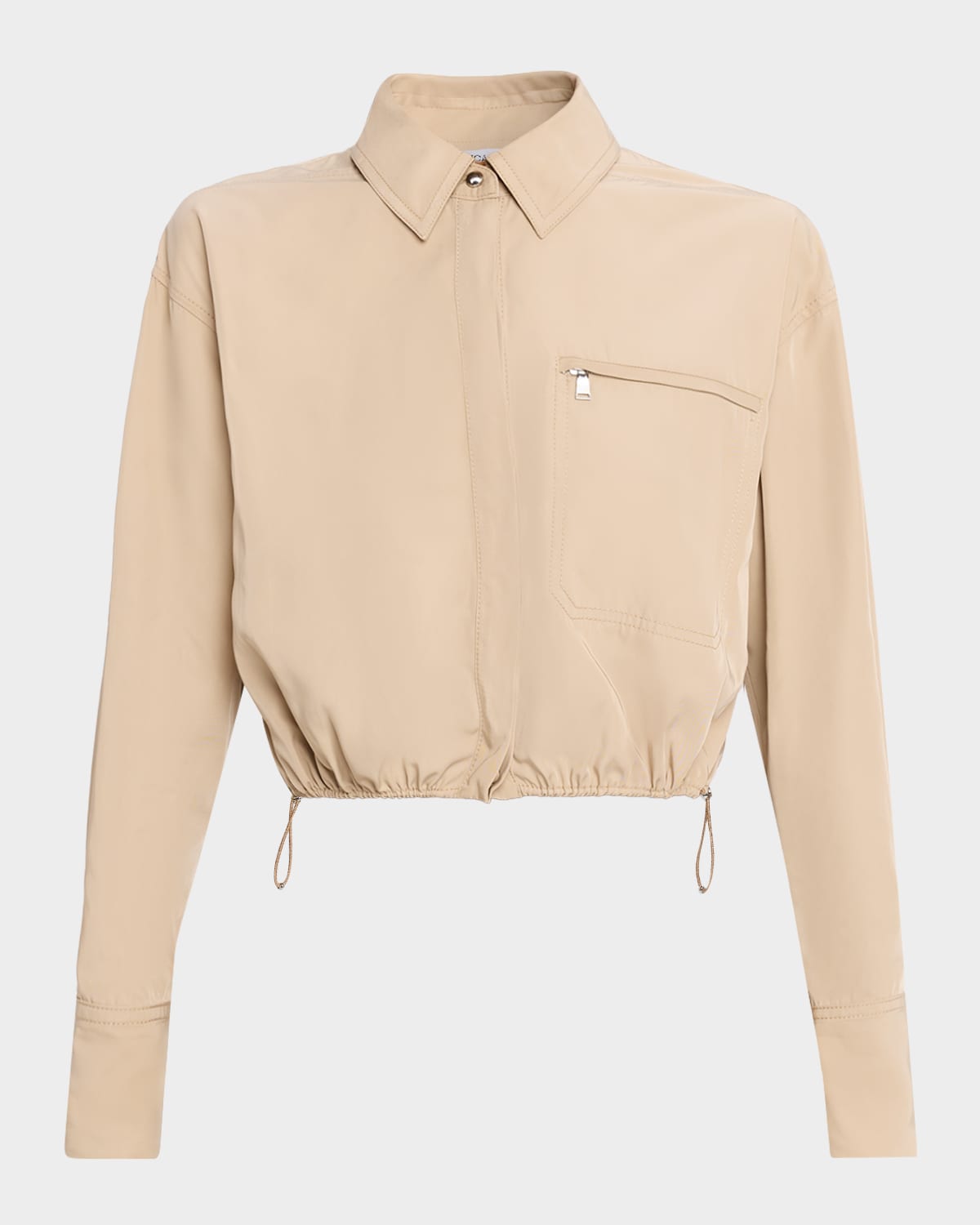 Veronica Beard Wilfred Water-resistant Taffeta Shirt In Brown