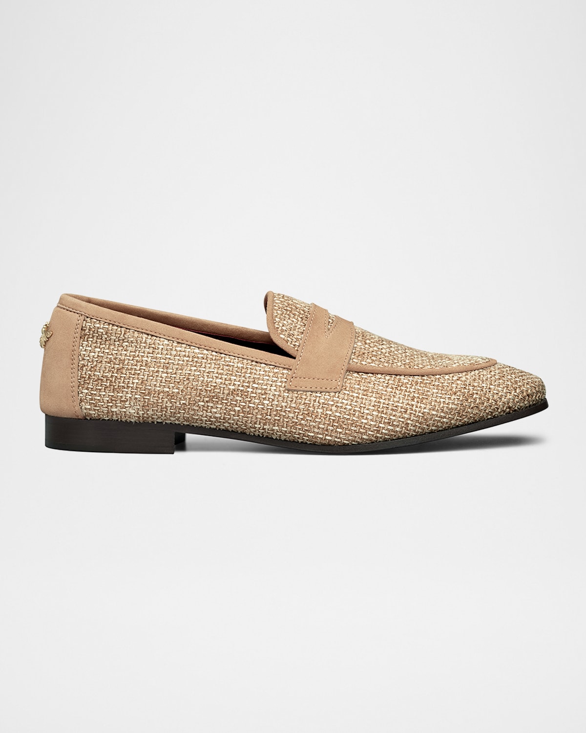 Bougeotte Melange Mix And Suede Flaneur Penny Loafers In Neutral