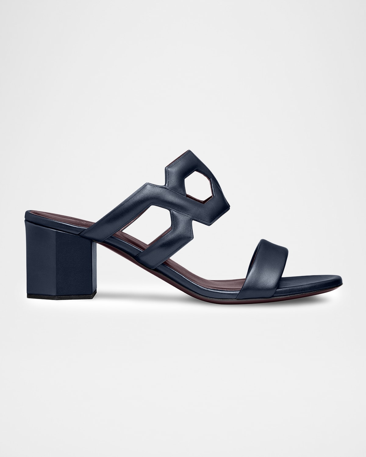 Bougeotte 55mm Leather Link Block-heel Sandals In Blue