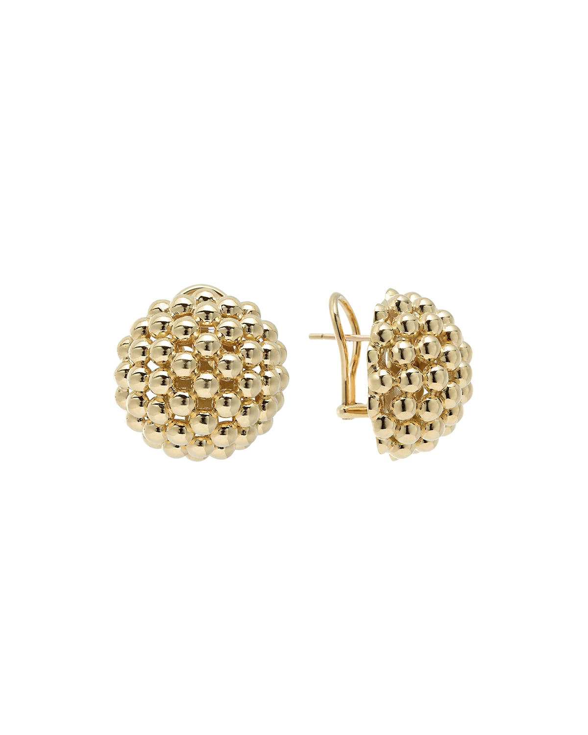 Lagos 18k Gold Caviar Bold Button Stud Earrings