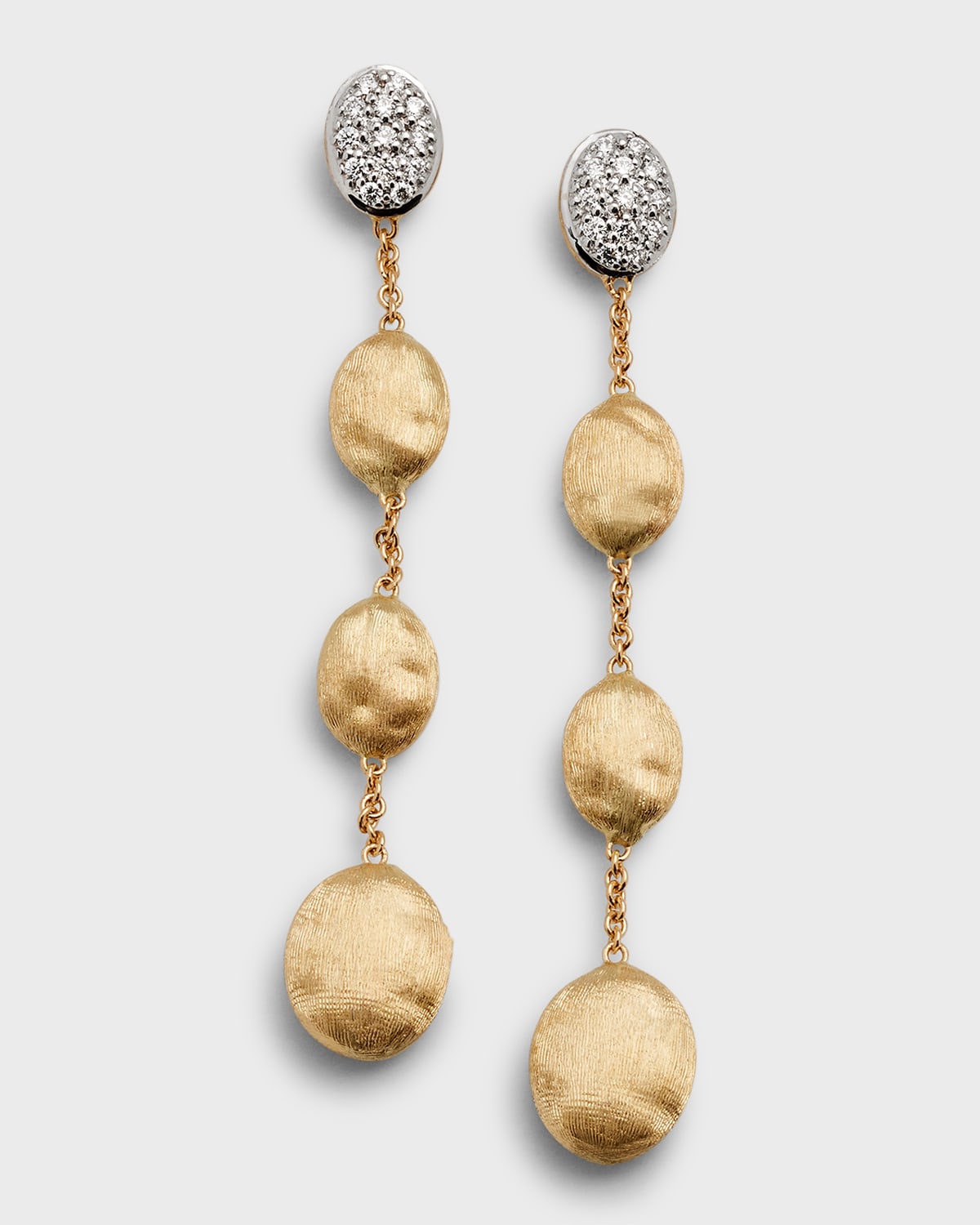 Dangling 18k Gold Earrings with Diamonds