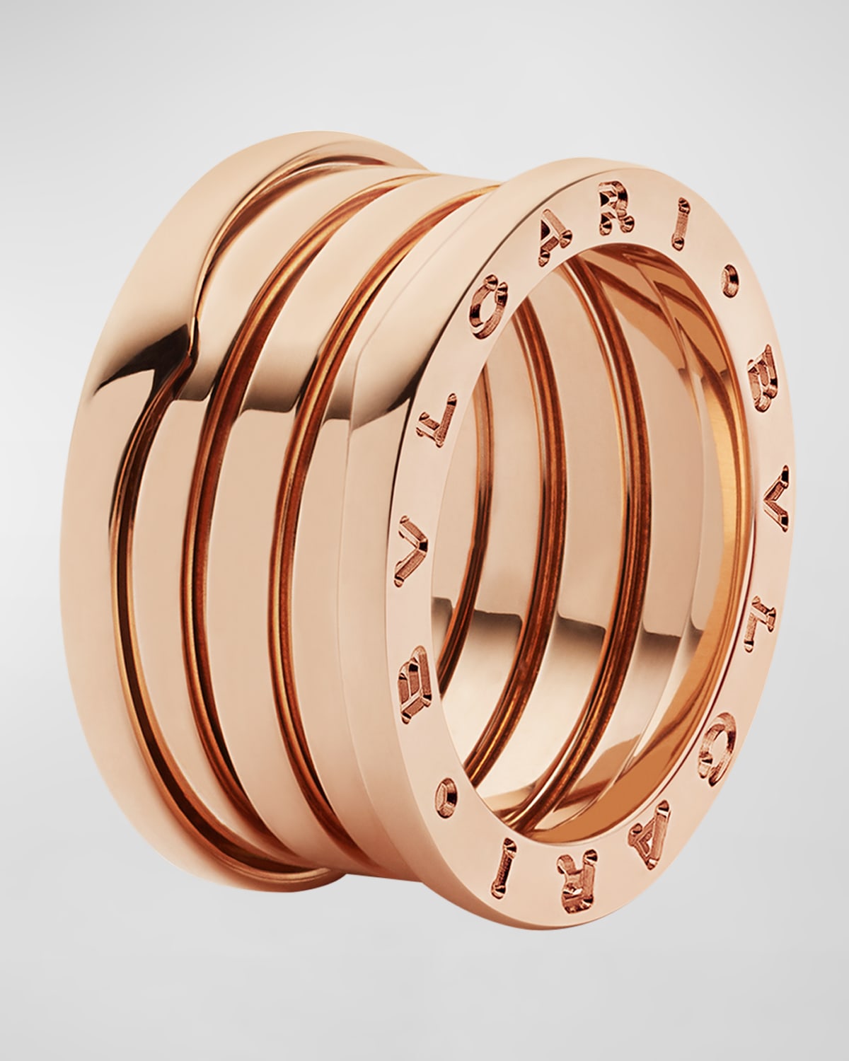 B.Zero1 18k Rose Gold 4-Band Ring, Size 52