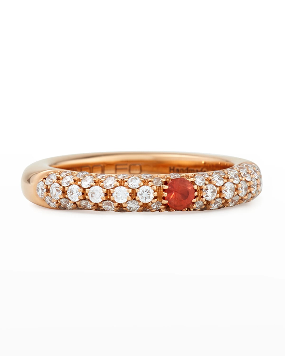 Adolfo Courrier Pop Diamond And Orange Sapphire Band Ring In Gold