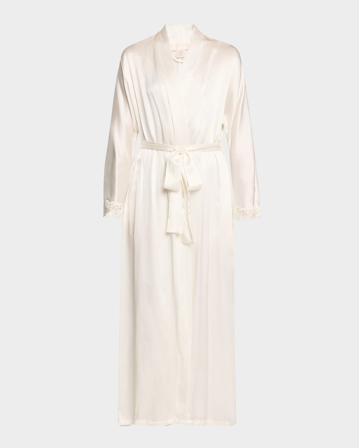 Christine Lingerie Bijoux Long Silk Robe In Pearl