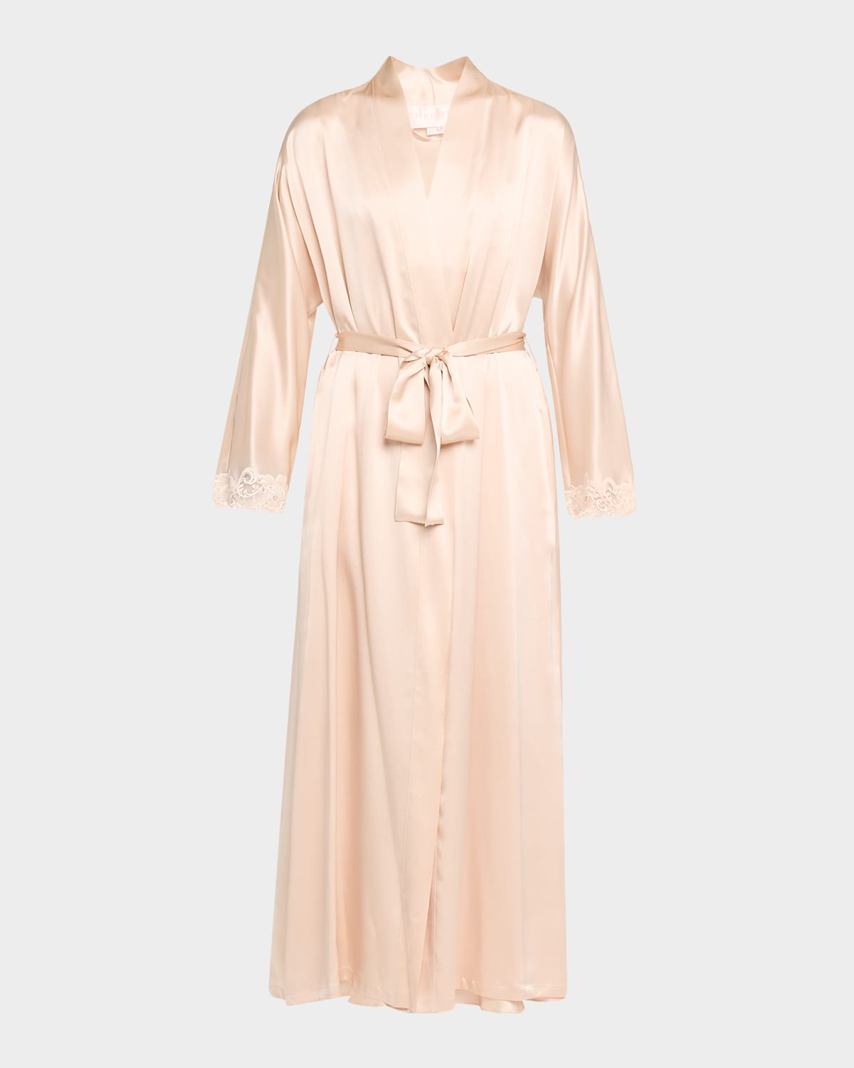 Christine Lingerie Bijoux Long Silk Robe In Light Pink