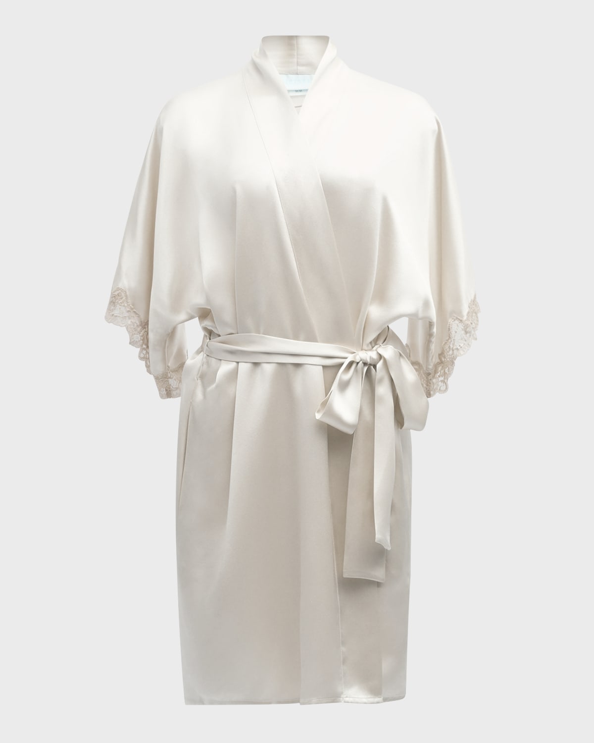 Shop Christine Lingerie Bijoux Short Silk Robe In White