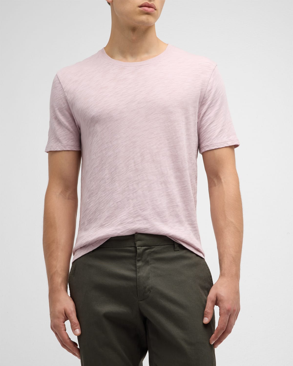 Shop Atm Anthony Thomas Melillo Slub Jersey Crewneck T-shirt In Pink Lilac