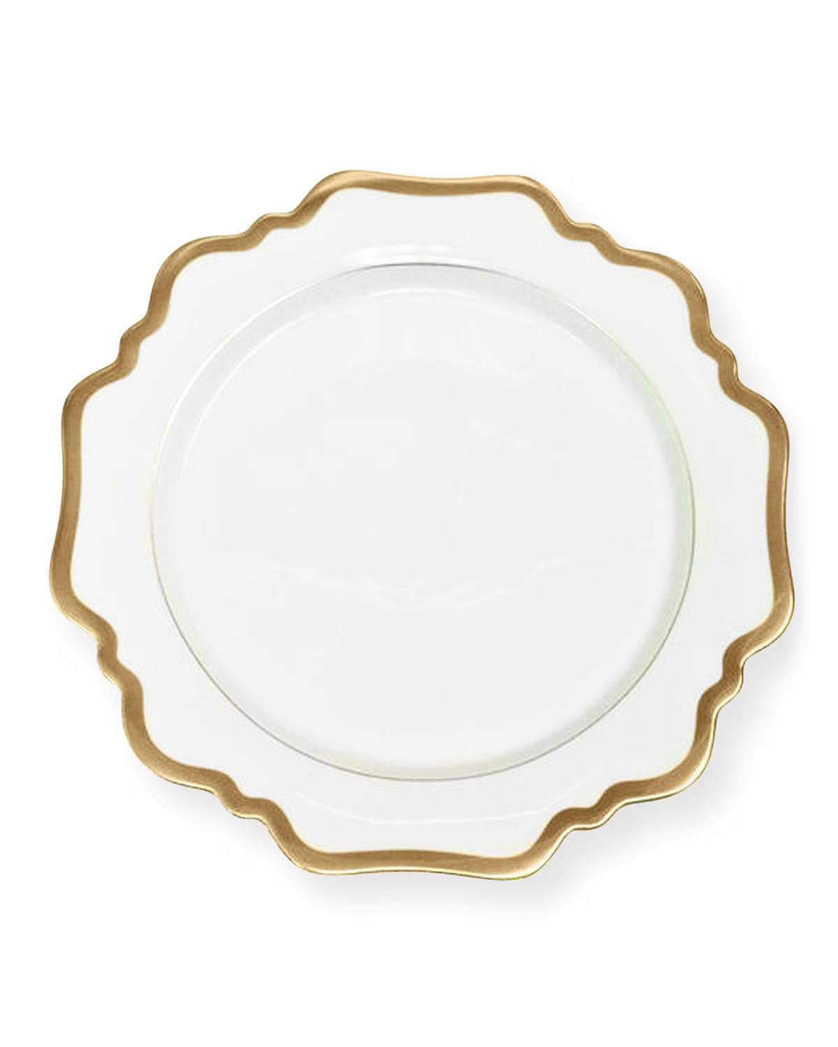 Anna Weatherley Antiqued White Dessert Plate In Gold