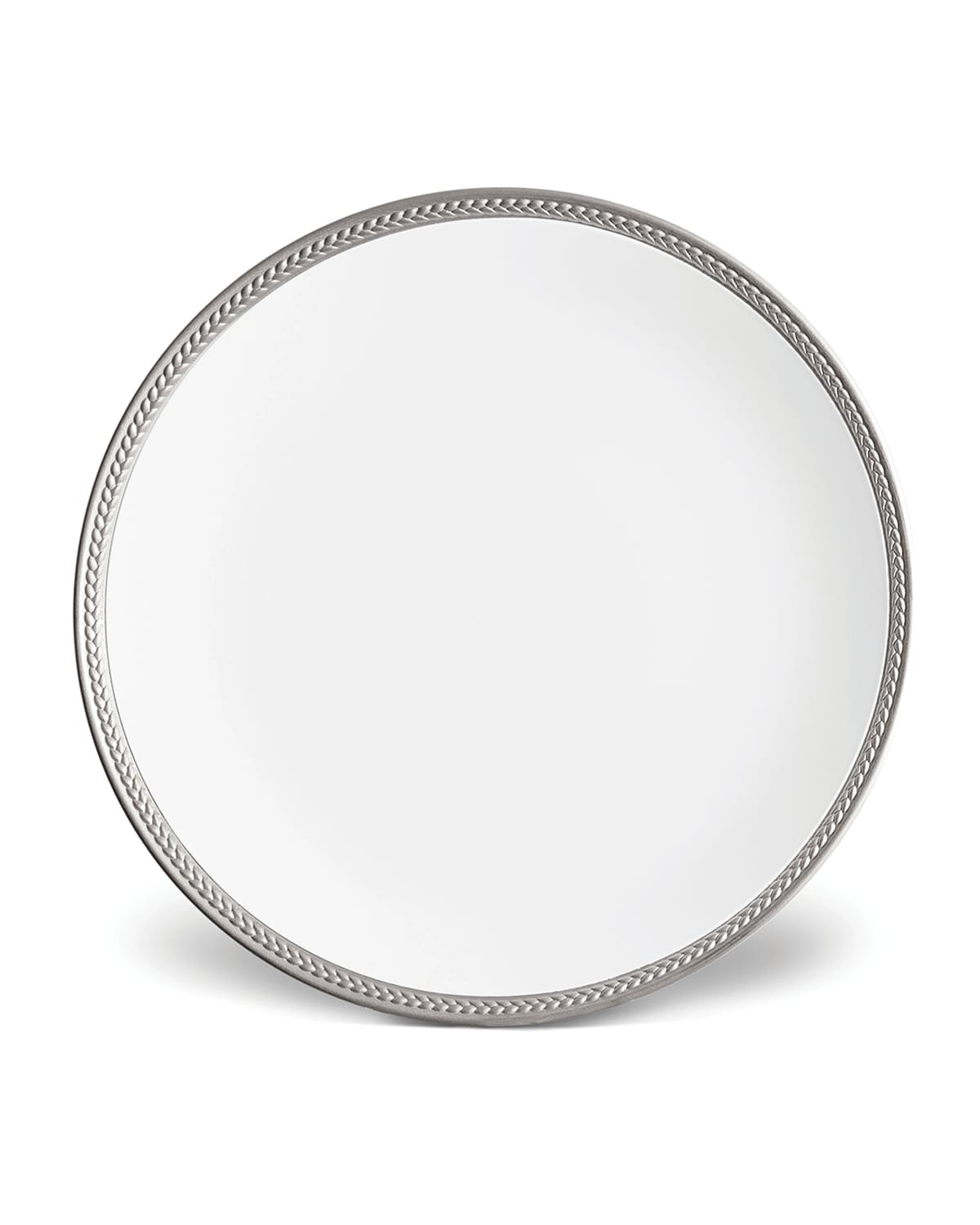 Shop L'objet Soie Tressee Dinner Plate In White Platinum