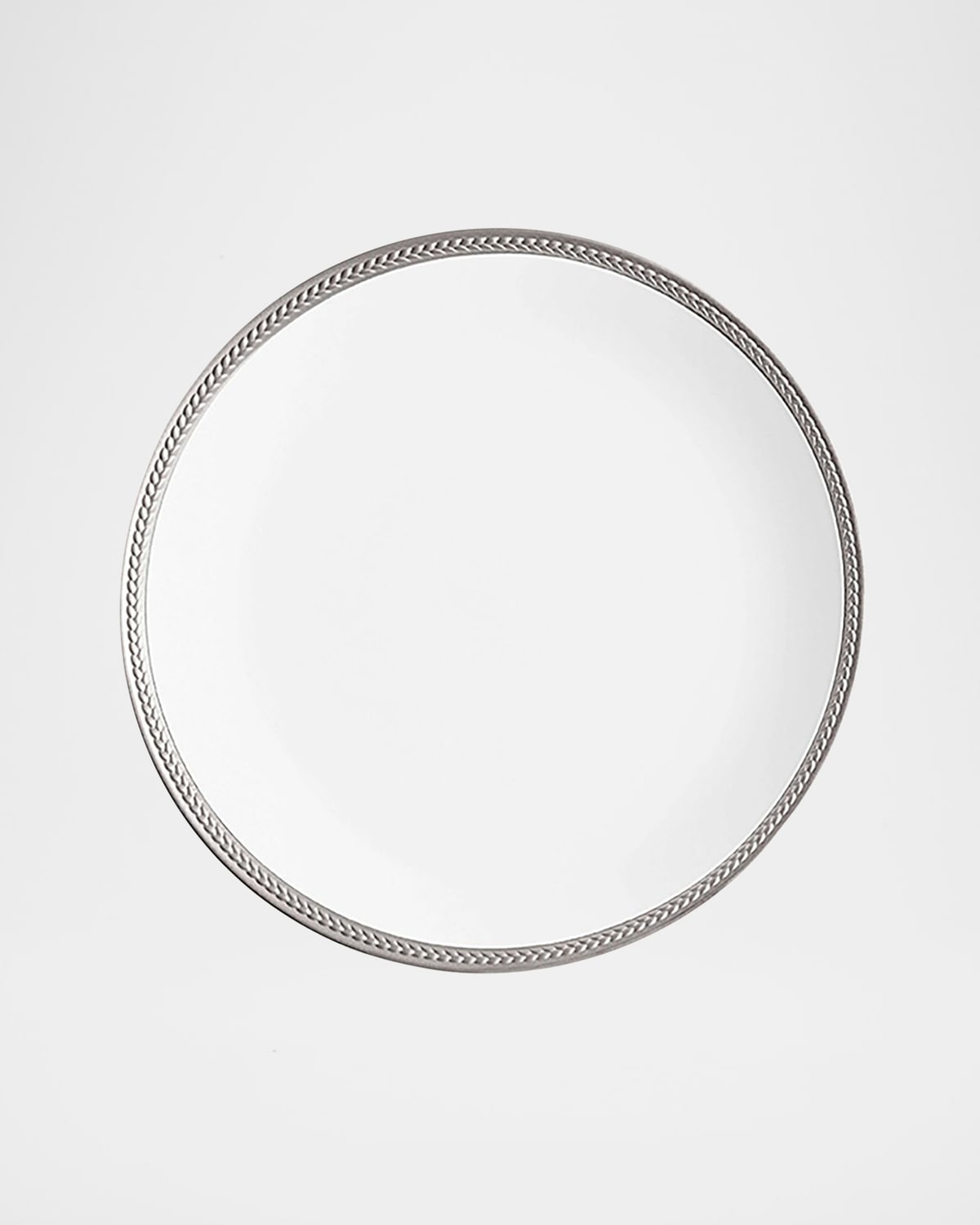 Shop L'objet Soie Tressee Dinner Plate In White Platinum