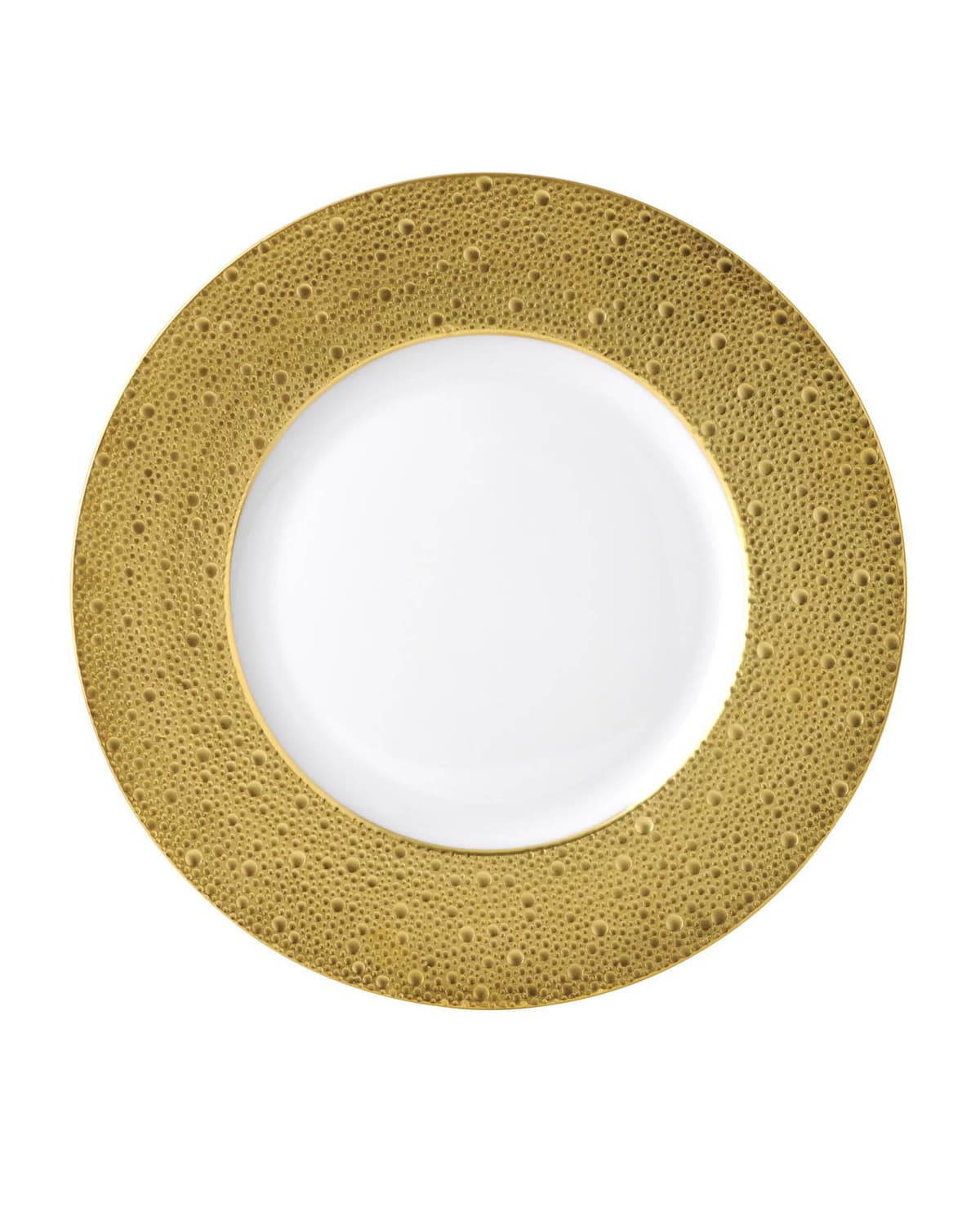 Bernardaud Ecume Service Plate In White, Gold