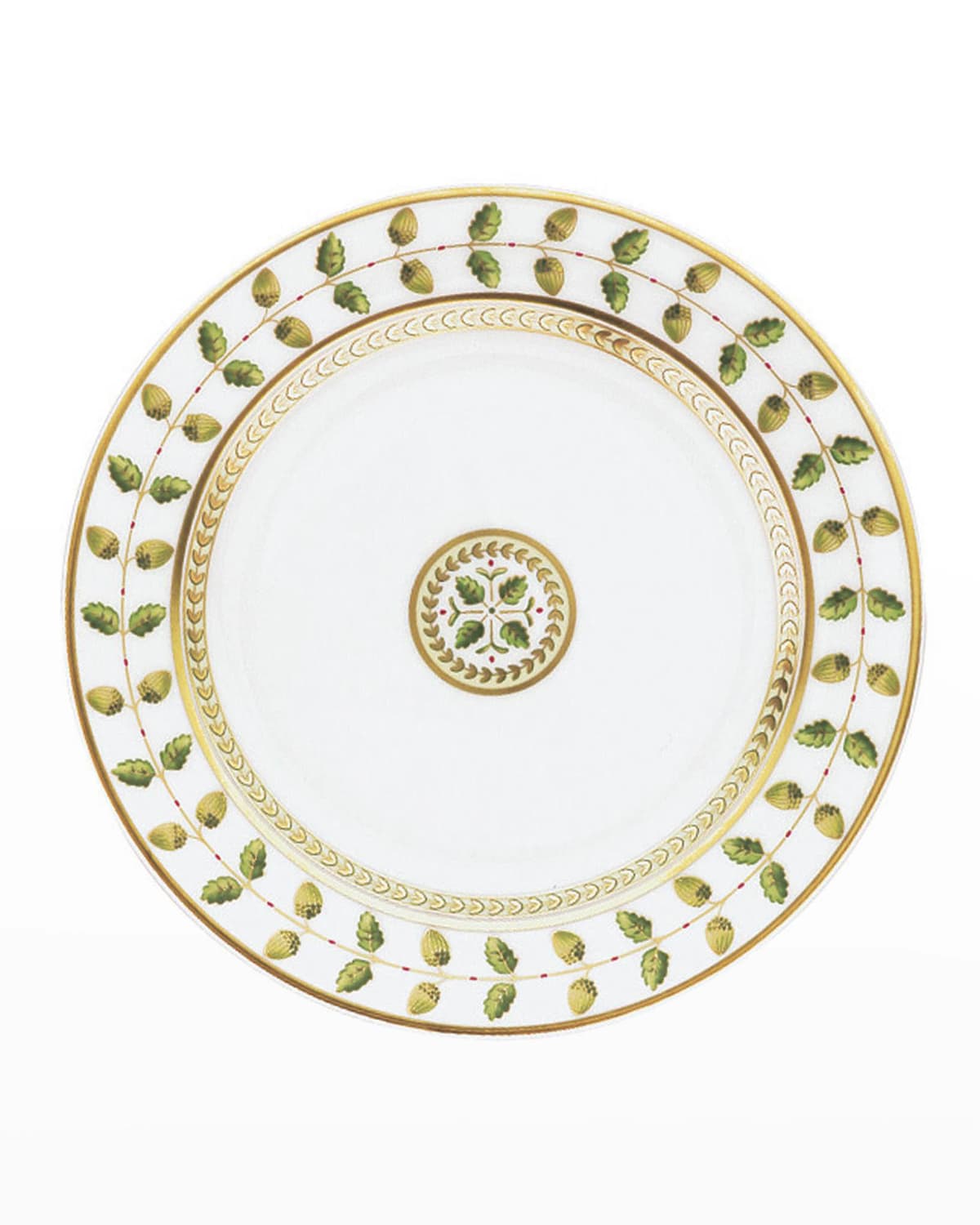 Shop Bernardaud Constance Salad Plate In White,green,gld