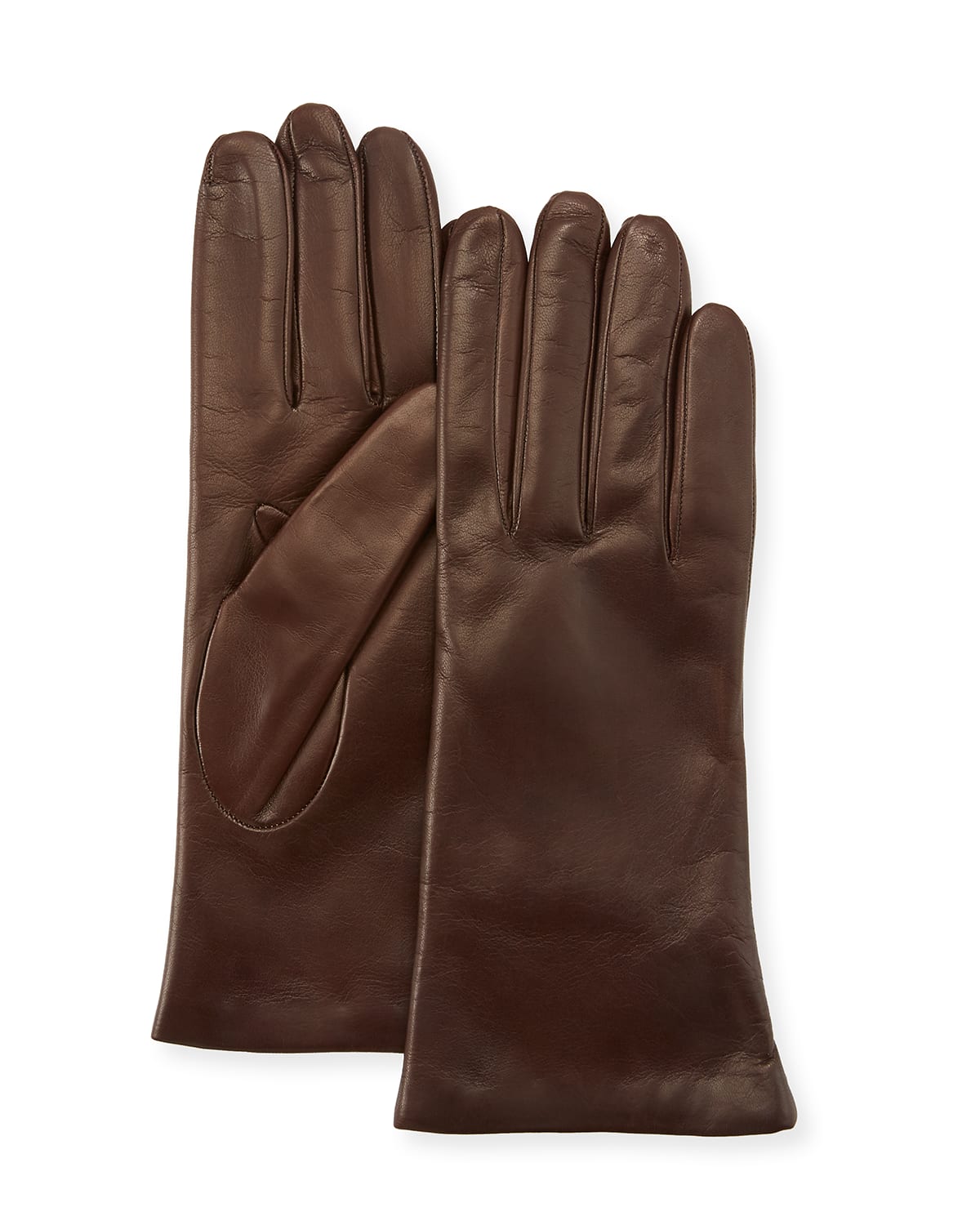 Shop Portolano Cashmere-lined Napa Leather Gloves In Cork