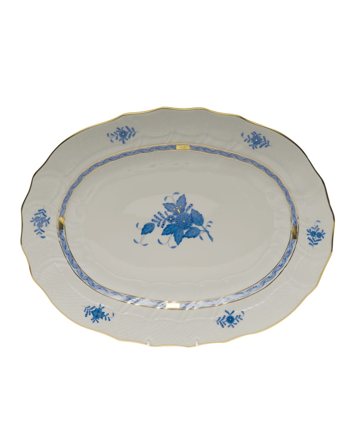 Shop Herend Chinese Bouquet Blue Platter In N/c