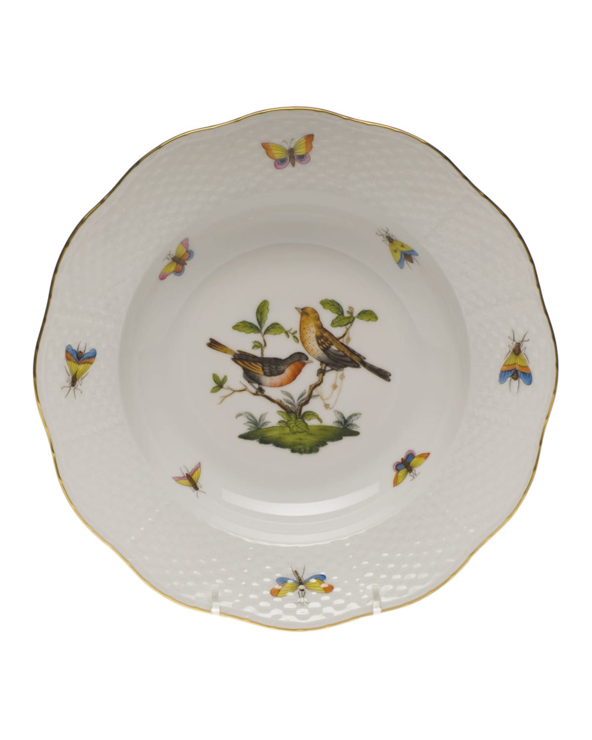 Shop Herend Rothschild Bird Motif 9 Rim Soup Plate