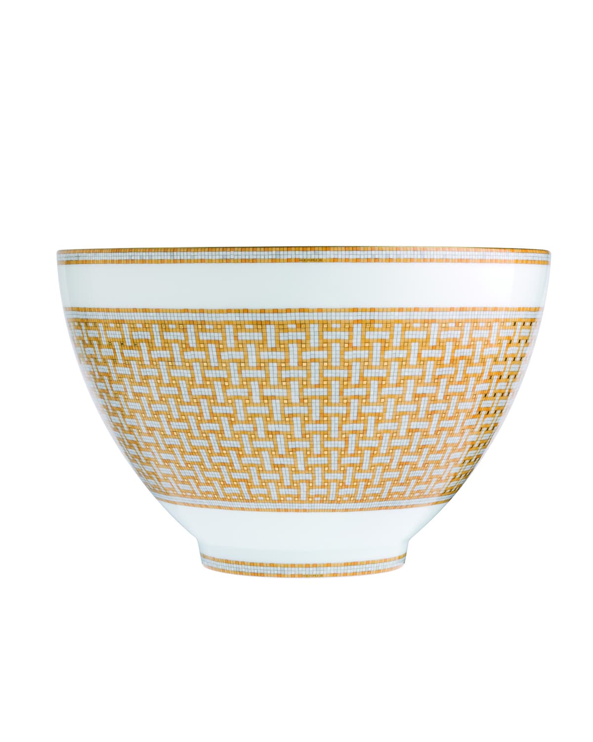Pre-owned Hermes Mosaique Au 24 Punch Bowl In Gold
