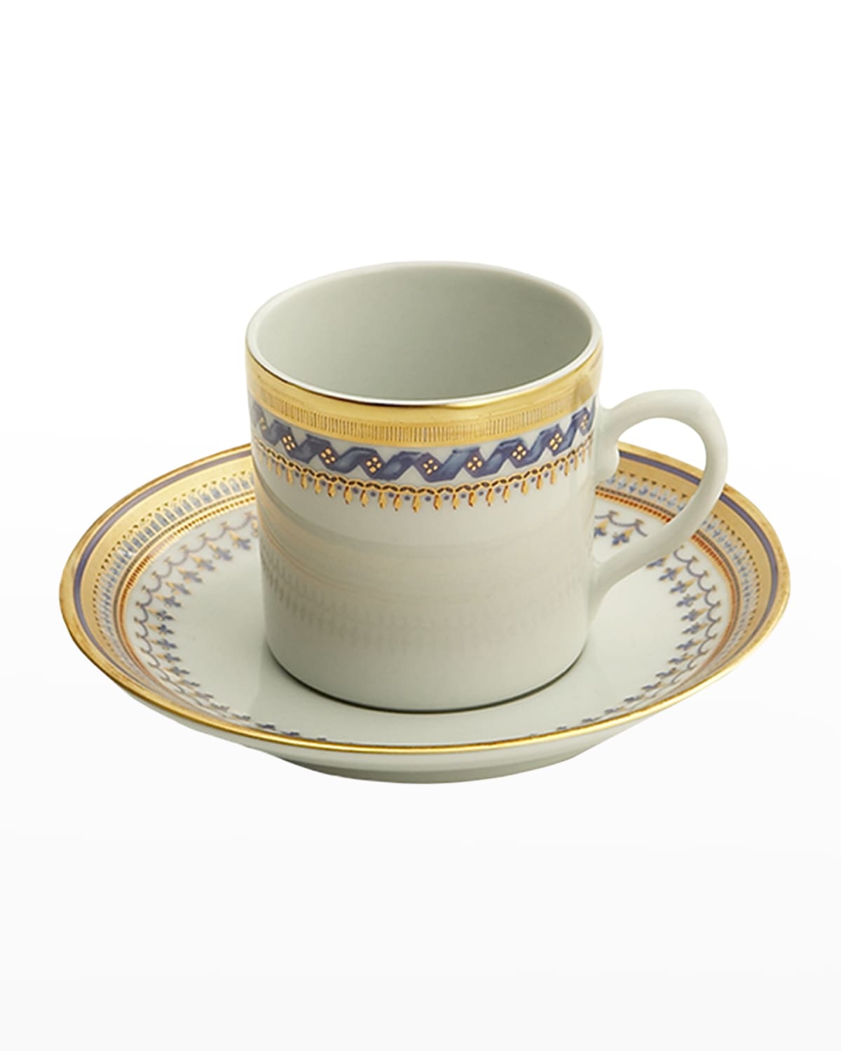 Mottahedeh Chinoise Blue Tea Cup W/ Saucer In Multi