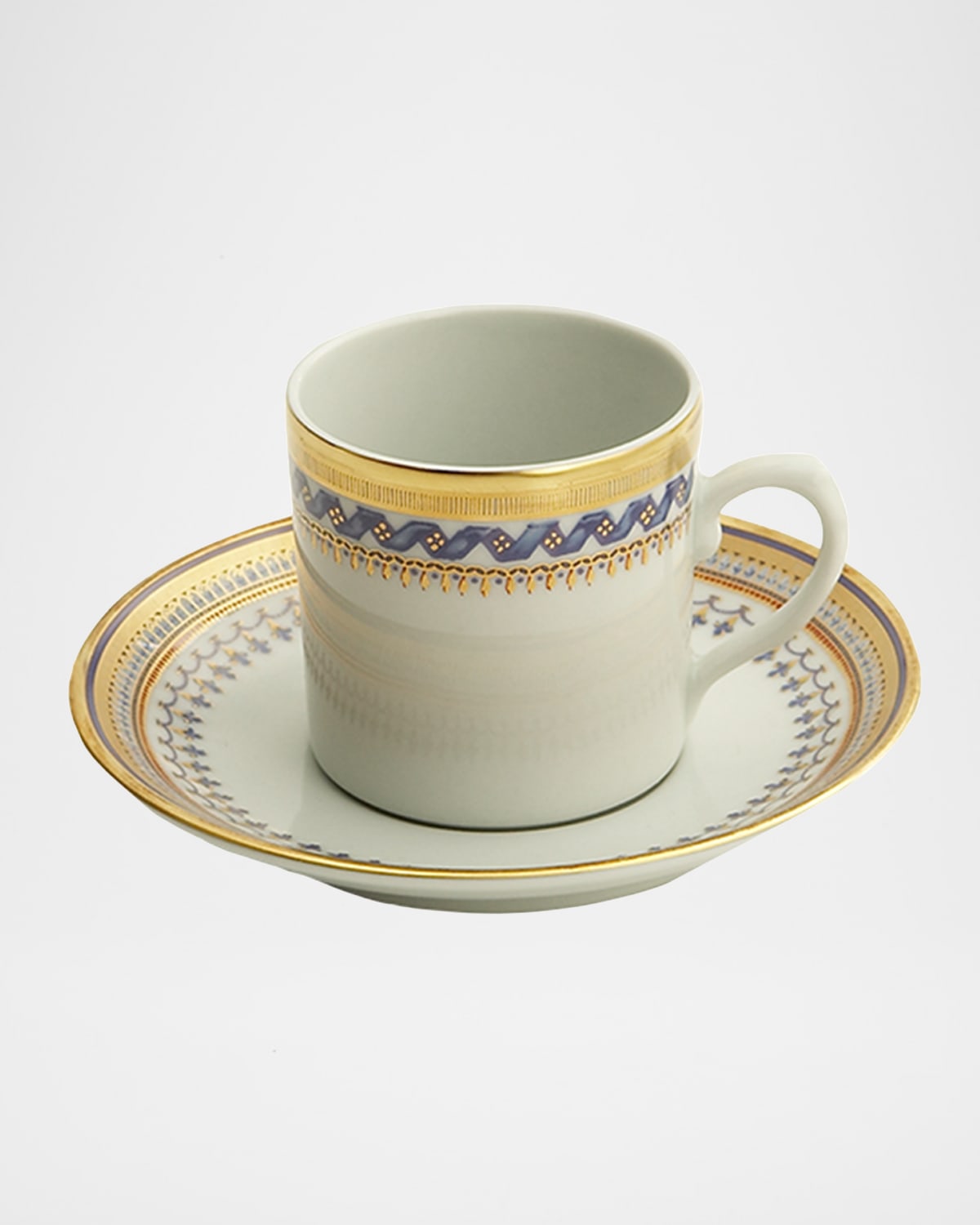 Mottahedeh Chinoise Blue Tea Cup W/ Saucer In Multi