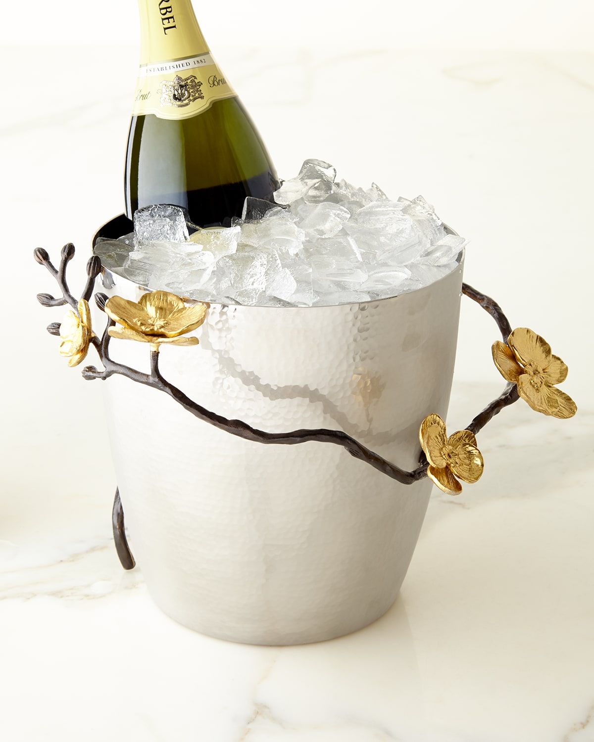 Michael Aram Gold Orchid Champagne Bucket In Silver