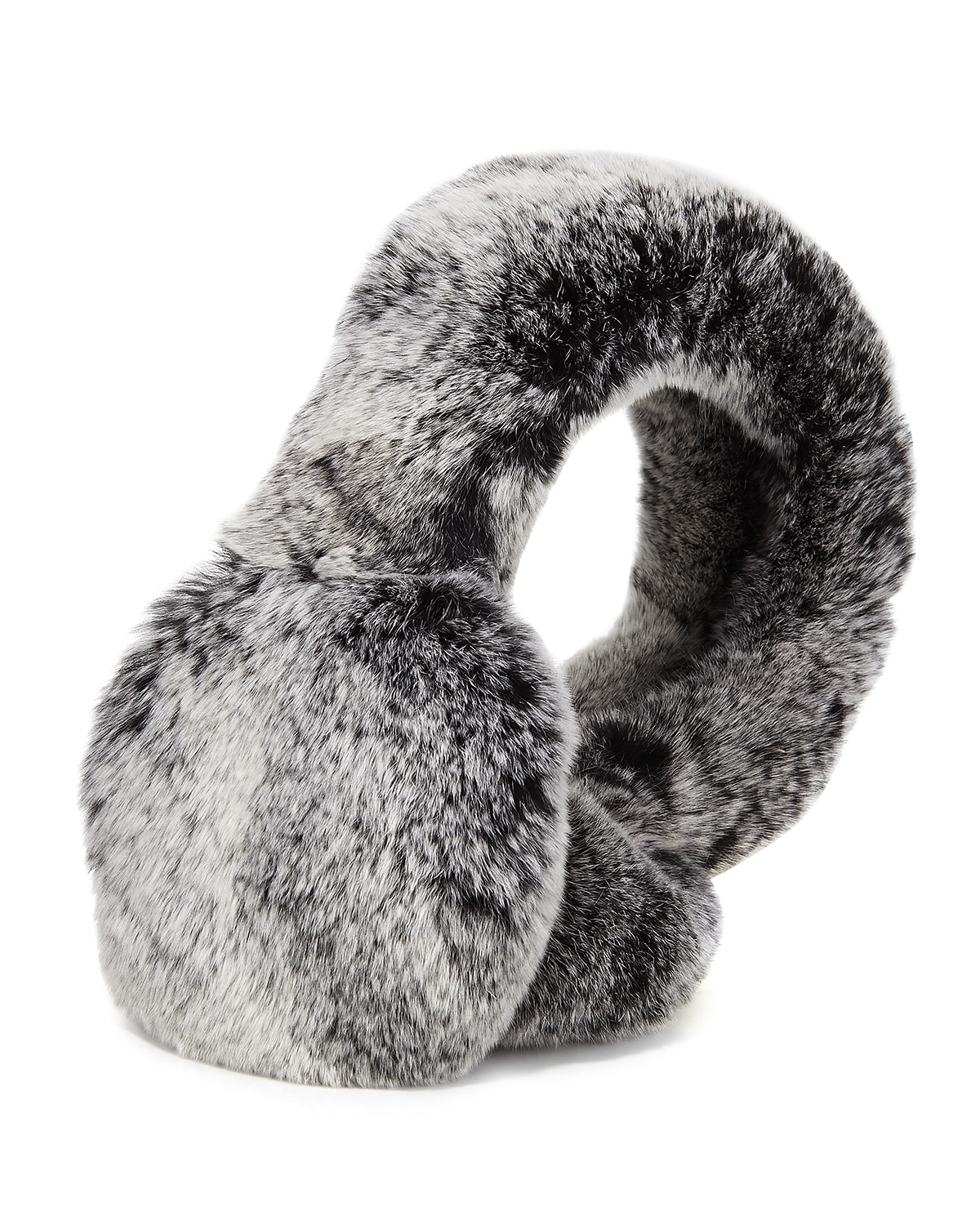 Surell Rabbit Fur Earmuffs In Black Frost
