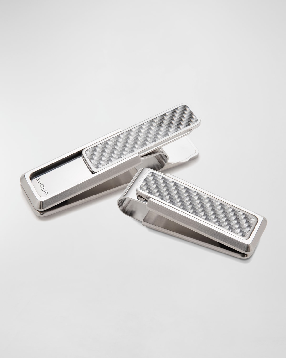 M Clip Stainless Steel & Carbon Money Clip, White
