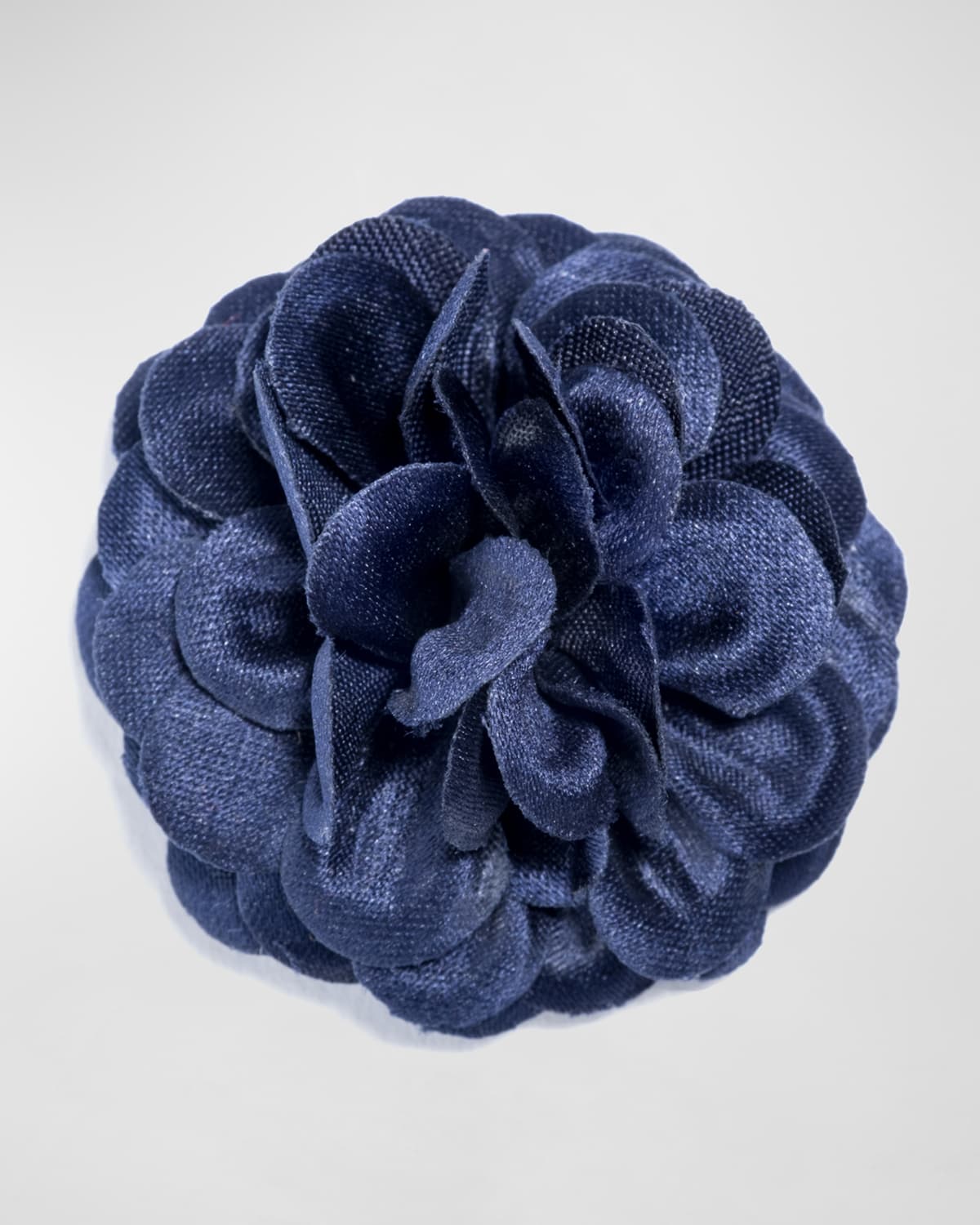 Satin Dahlia Lapel Flower, Navy