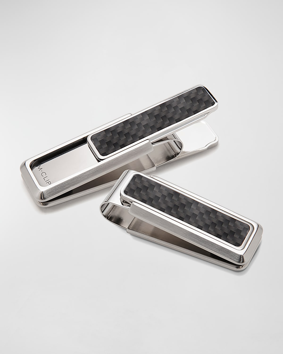 M Clip Stainless Steel & Carbon Money Clip, Black In Black
