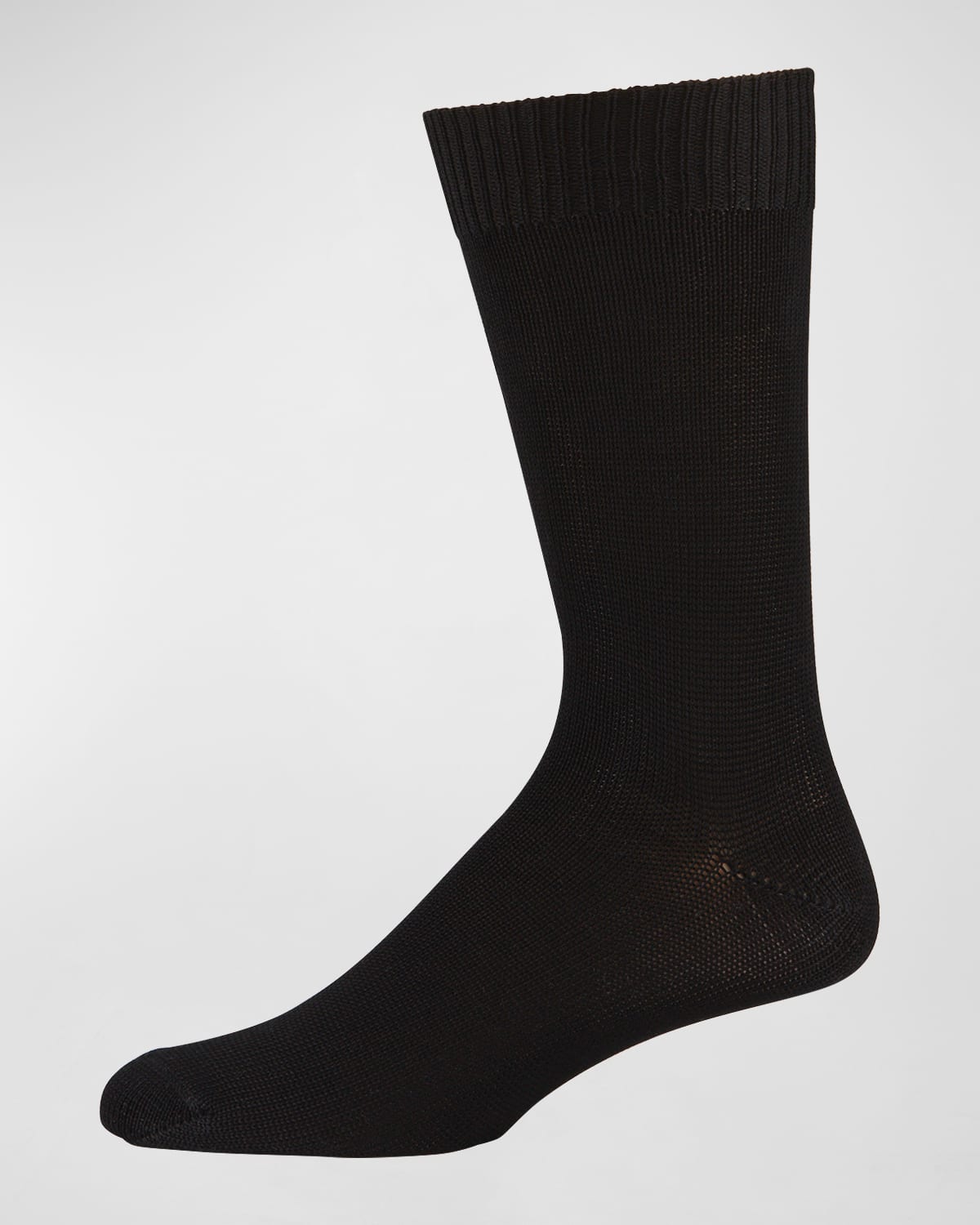 Neiman Marcus Men's Casual Cotton-blend Knit Socks In Black