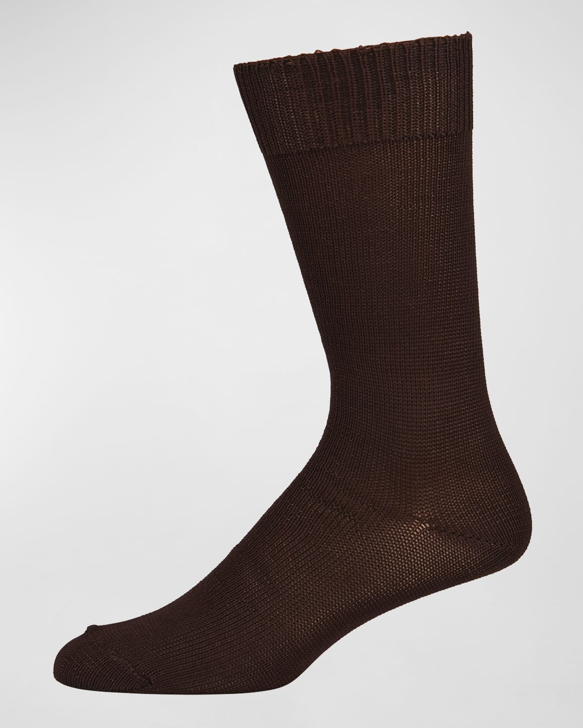 Neiman Marcus Men's Casual Cotton-blend Knit Socks In Brown