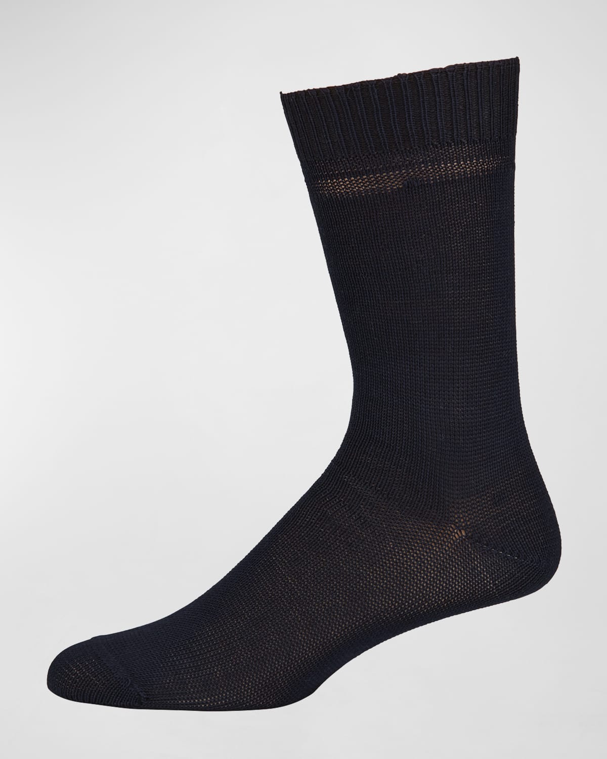 Neiman Marcus Men's Casual Cotton-blend Knit Socks In Navy