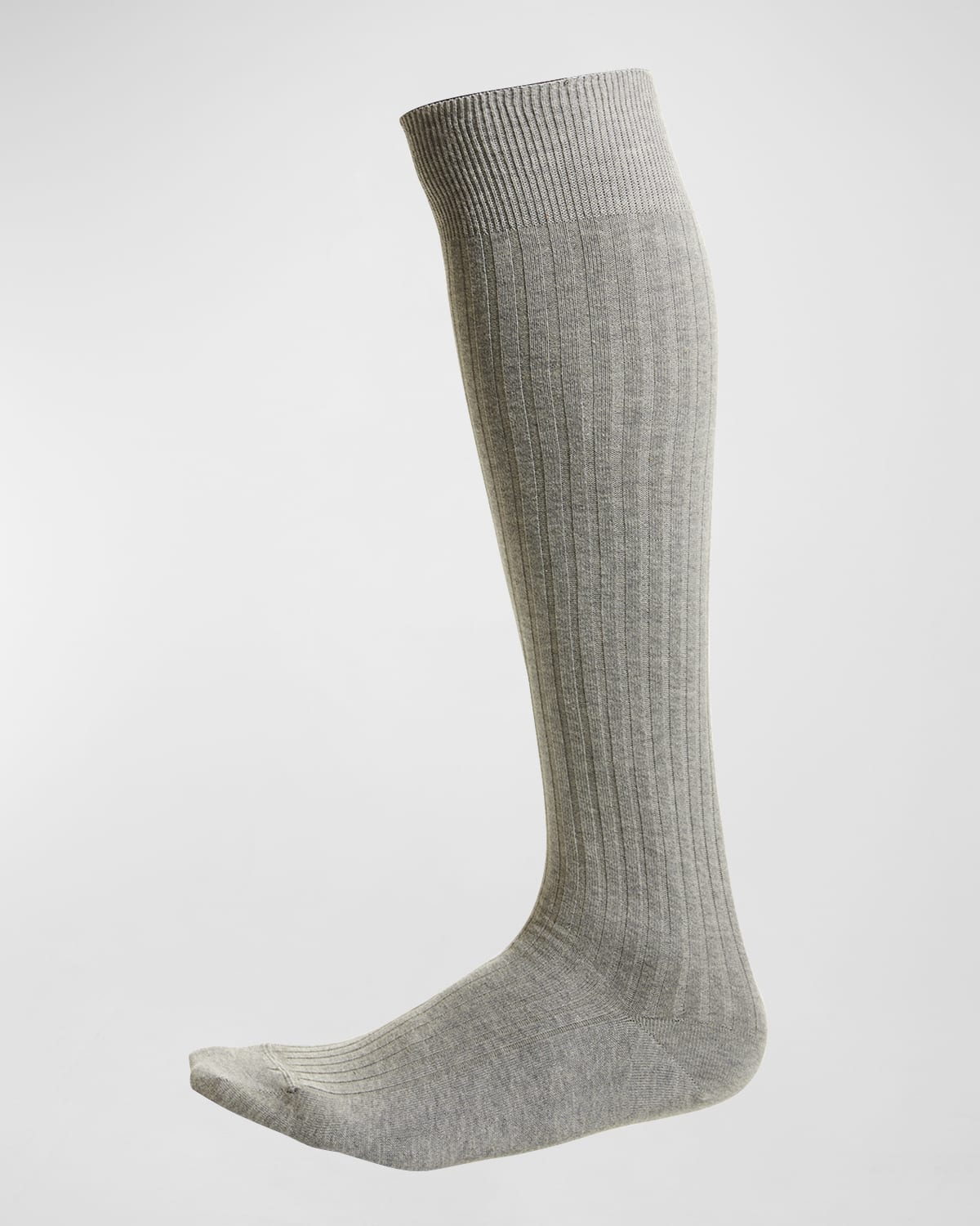 Neiman Marcus Men's Solid Ribbed Knee-high Socks