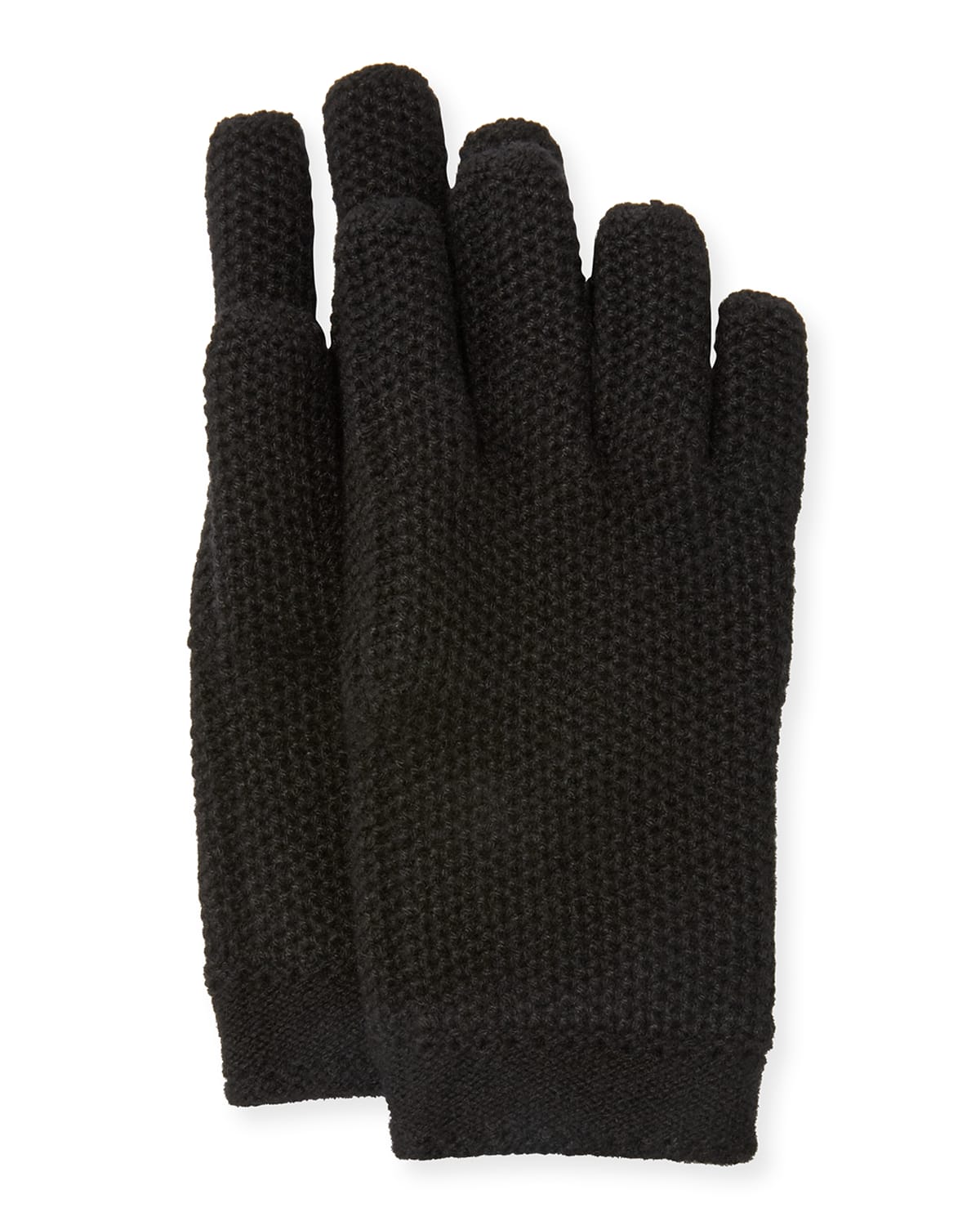 Loro Piana Cashmere Crochet Gloves In Black