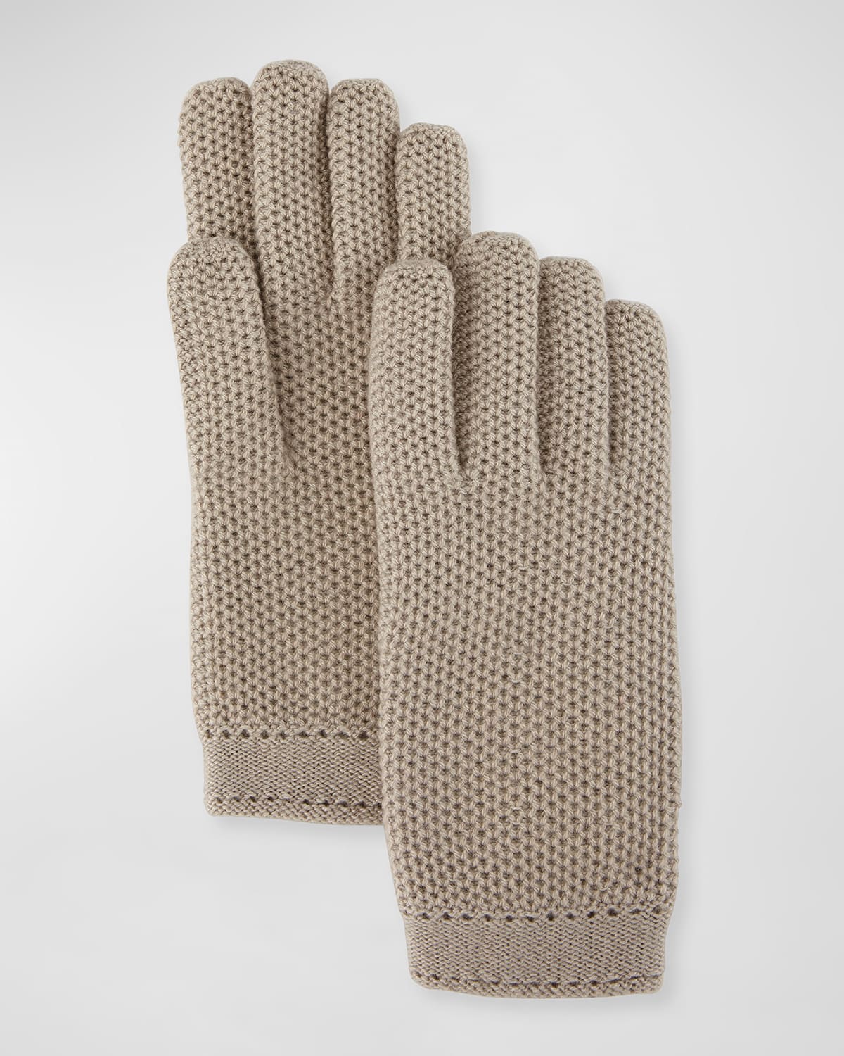 Loro Piana Mixed Stitch Cashmere Gloves In Purple Daisy
